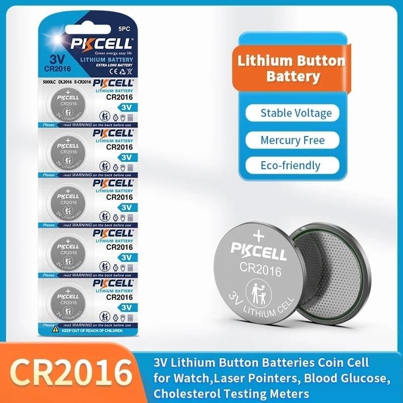 CR2016 3V Coin Battery 5Pcs Ideal for Car Keys, Toys, Heart Rate Monitor, Calculators, Remote Controls, Digital Thermometers, Watches, Cameras image number 1