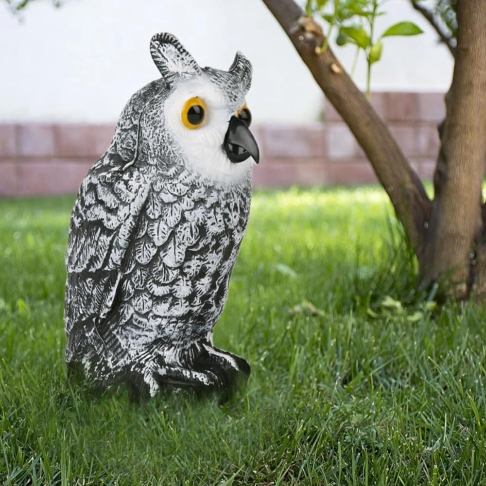 Poemtian Owl Scarecrow,Fake Owl Scarecrows to Scare Birds Away,Owl Statue for Keep Plants, Trees, and Flowers Safe from Invading Vermin image number 4