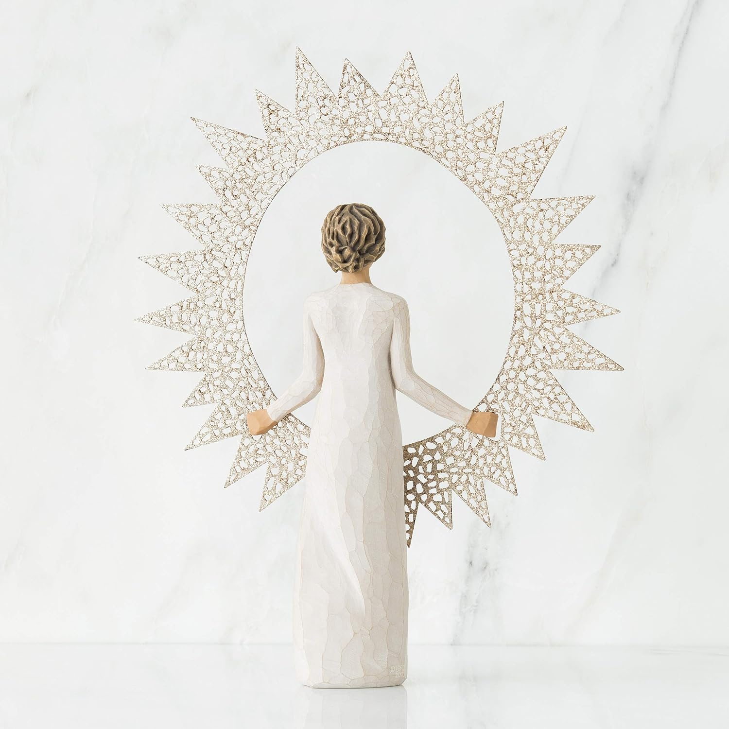 Willow Tree Starlight Tree Topper, Radiating Warmth, Light and Love, Delicate, Pierced Metal Star Encrusted with Glitter Sparkles at Top Christmas Tree, Holiday Decor, Sculpted Hand-Painted Figure image number 3