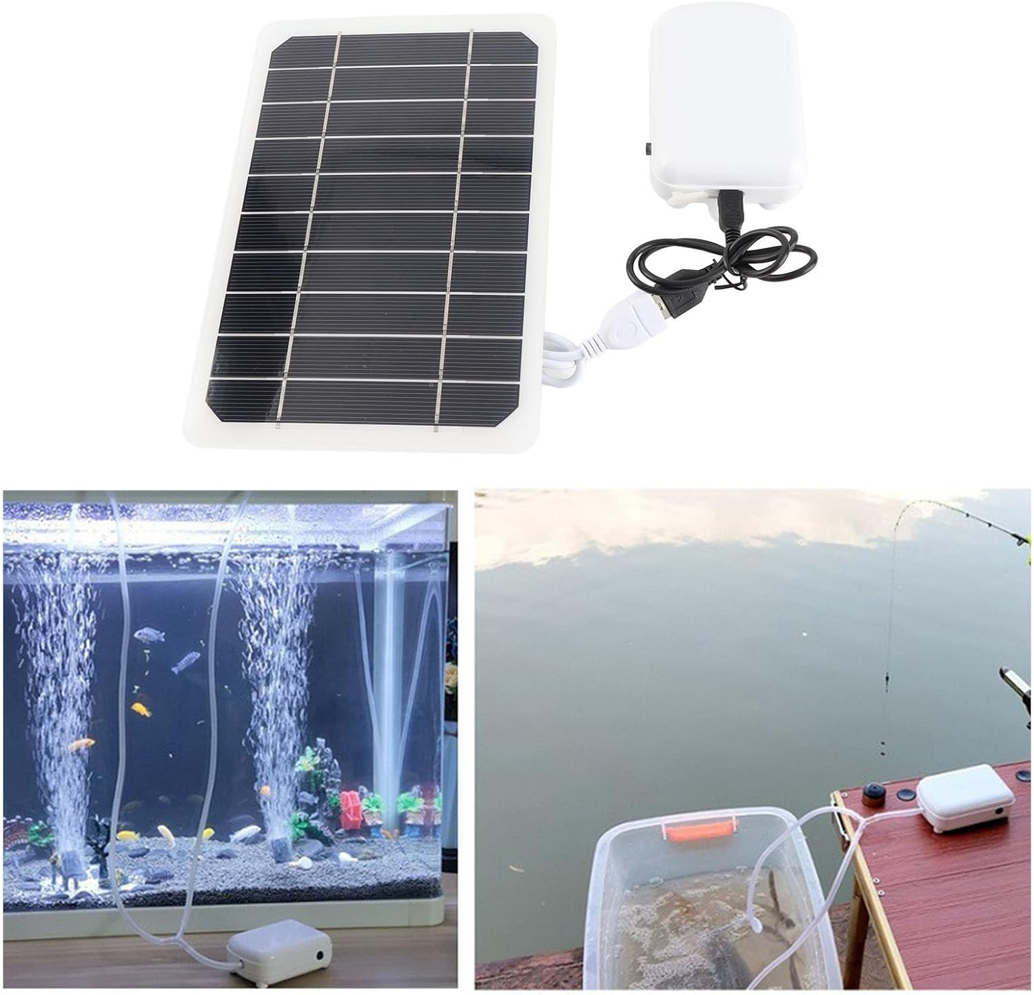 CHICIRIS Solar Pond Oxygenator Solar Aerator Ponds Aquarium Hydroponics with 2000Mah Battery for Garden Fish Tank Outdoor Pool Steady Oxygen Supply Powered Ultra image number 4