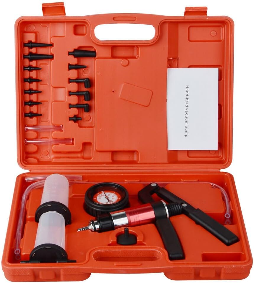 Hand Held Vacuum Pump Brake Bleeder Bleed Tester Tool Kit 2 Jars Car Motorbike image number 3
