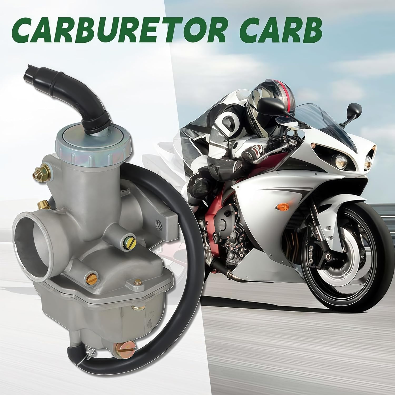 ALL-CARB Carburetor and Throttle Cable Replacement for Honda CRF80F XL70 SL70 XL75 XR80 XR80R Carb image number 1