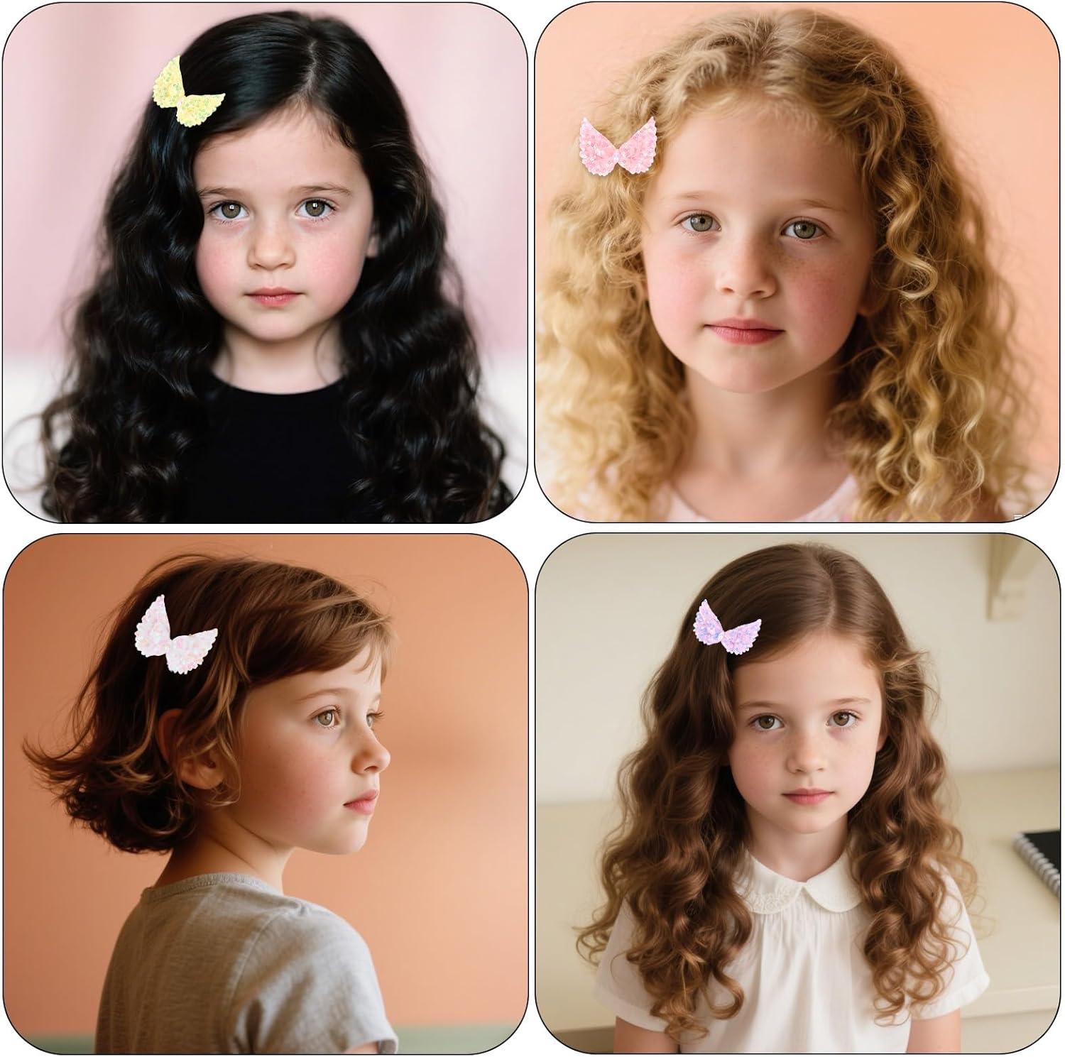 Srotmirw Women'S Hair Clips, Pack of 6 Bow Wing, Hair Accessories for Women with Sequins, for Women and Girls in Daily Life image number 2