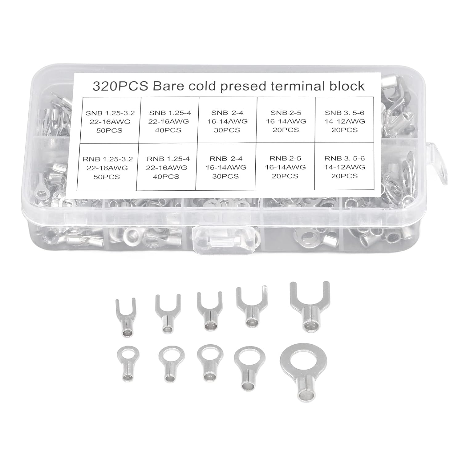 Heavy Duty Copper Fork Terminal Kit, Tinned Wide Ferrule Design for Household Appliances, Automobiles, Cabinets image number 4