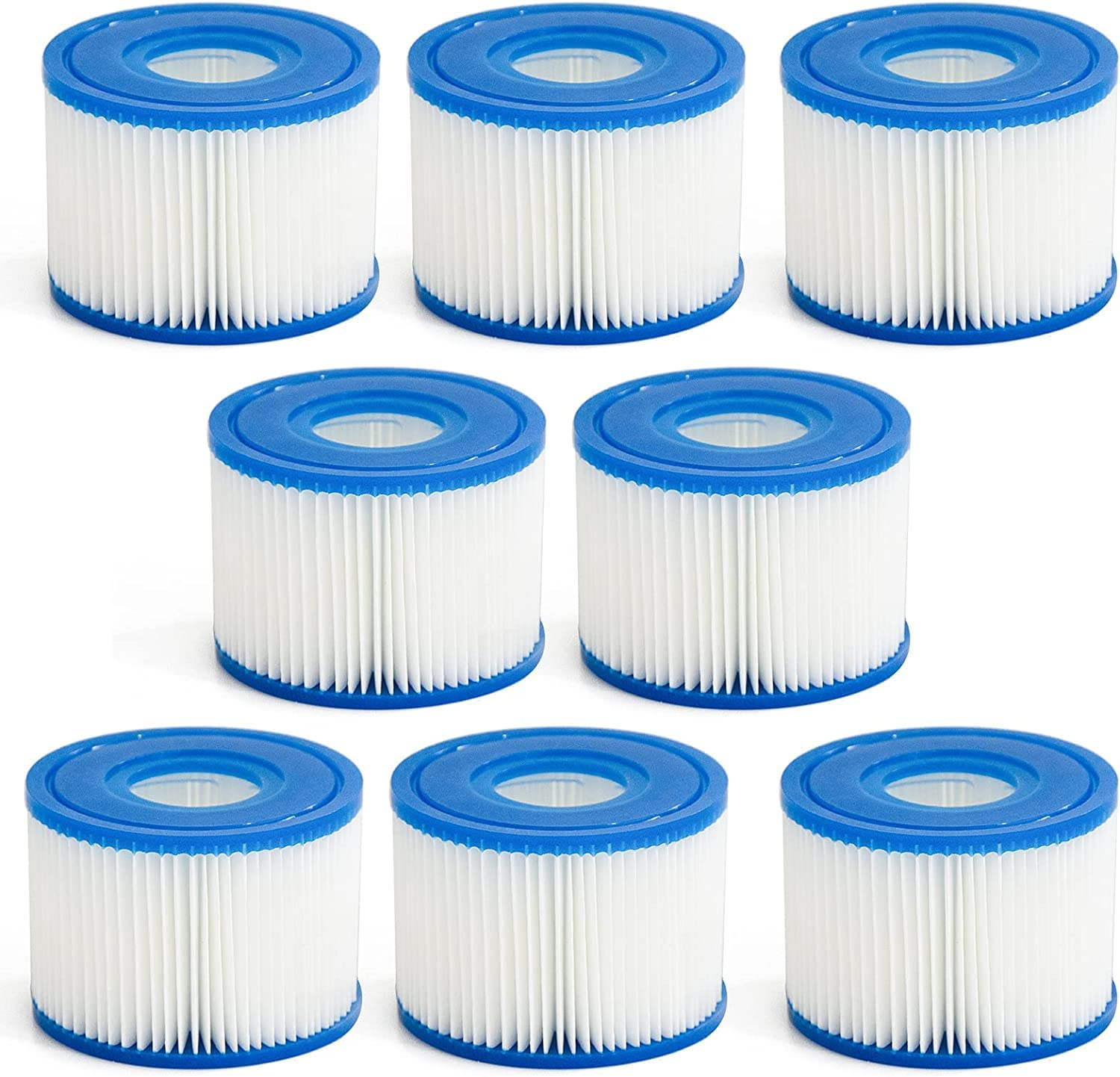 8 Pack Pool Filter Replacement Cartridge Type VI, Easy Set up Swimming Pool Filter for Lay-Z-Spas, 58323E, 90352E, Coleman Saluspa and Bestway Coleman Type VI image number 1
