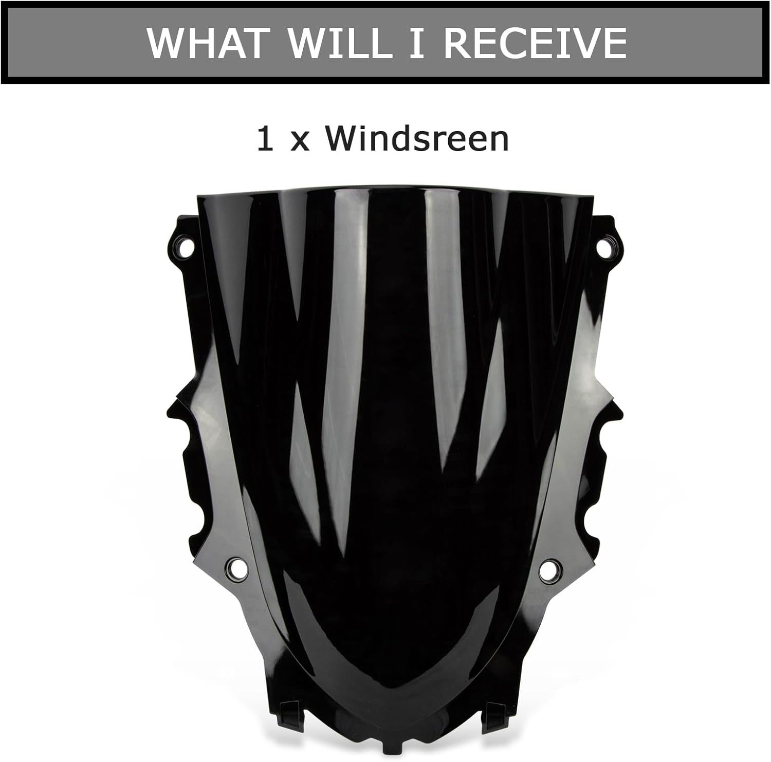 Psler Windshield Windscreen Double Bubble for YZF R3 R25 2019-2023 (Black) image number 1