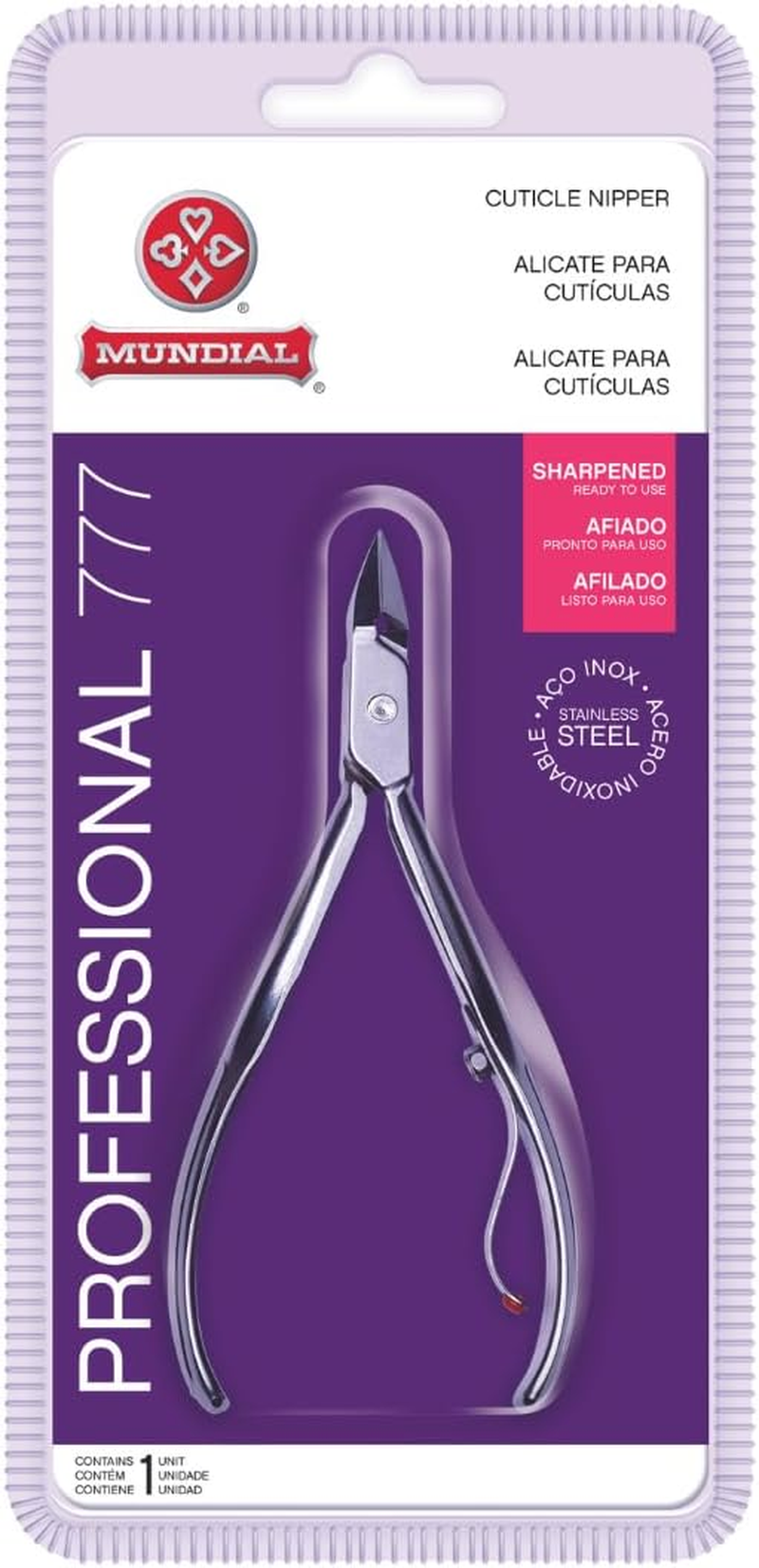 Cuticle Nipper MUNDIAL 777 Professional - Sharpened Nail Care Cuticle Trimmer for Manicure and Pedicure, Longer Stainless Steel Handle image number 4