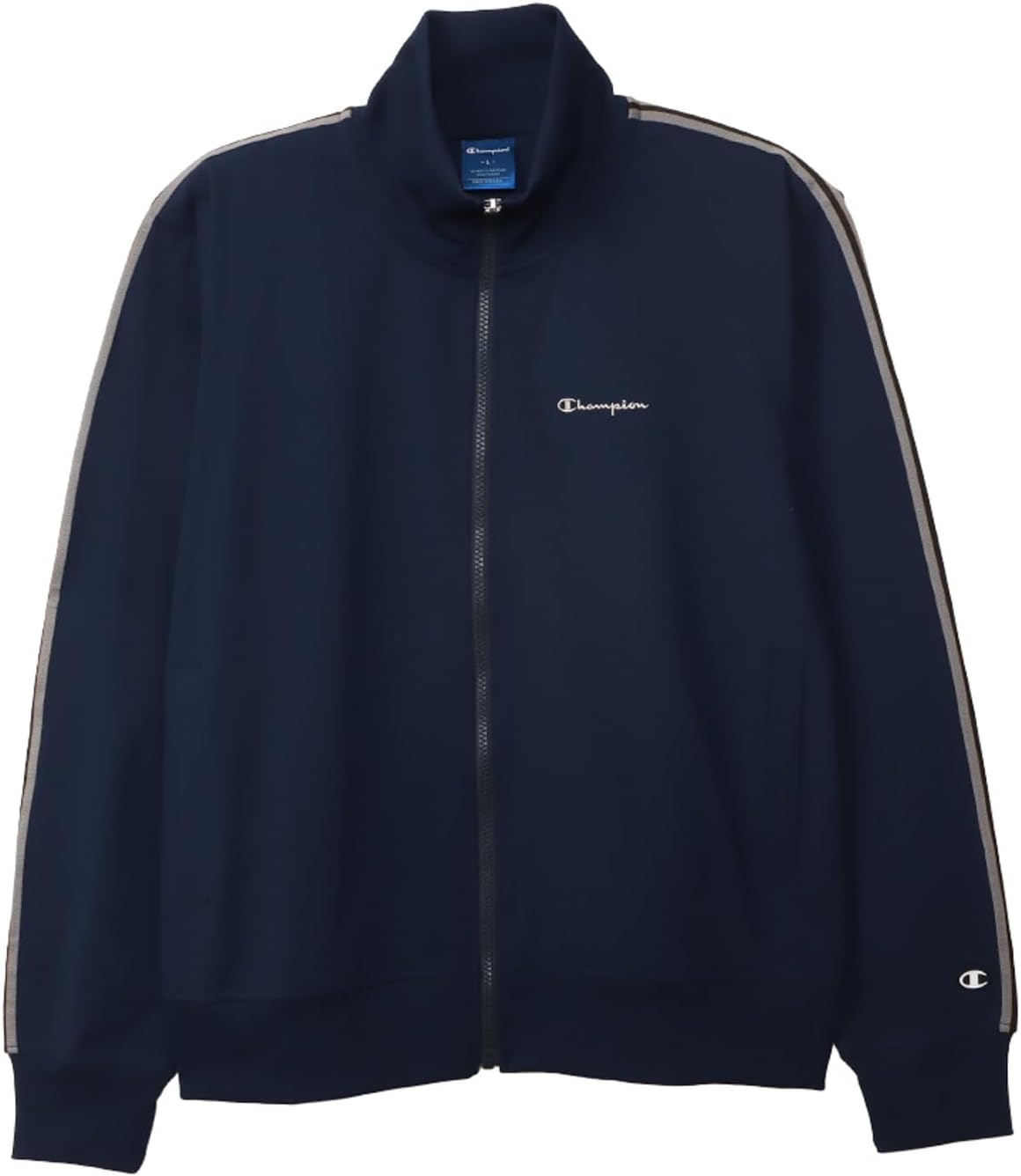 Champion C3-ASE01 Men'S Long Sleeve Jacket, Stretch, Quick Drying, Script Logo Embroidery, Zip Jacket, Basic Sports