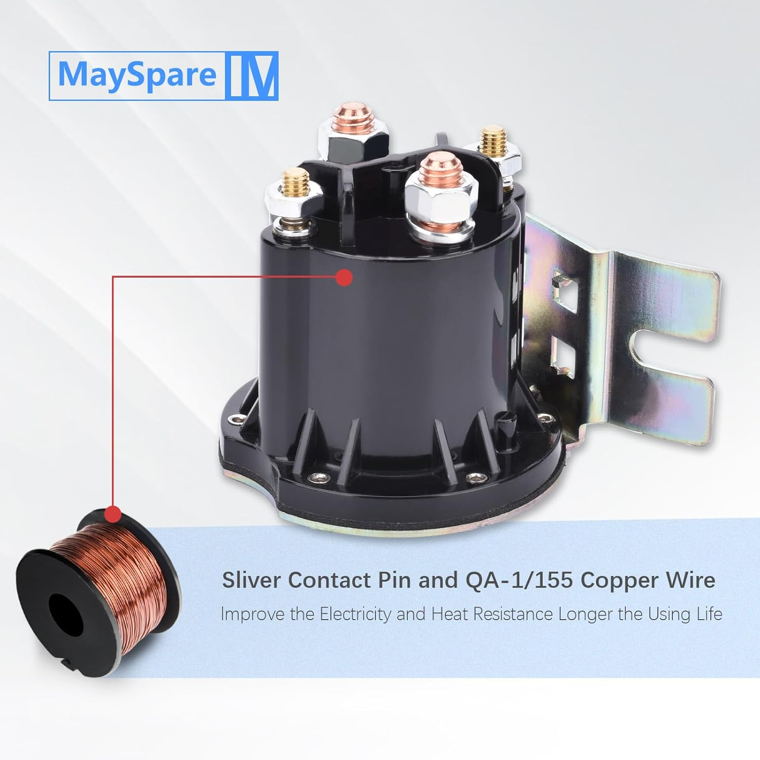 Mayspare Trombetta Powerseal Solenoid Relay Switch 12 Volt 4 Terminal Solenoid 150 Amp Intermittent Duty DC Contactor, 684-1261-212, 684-1251-212 image number 1