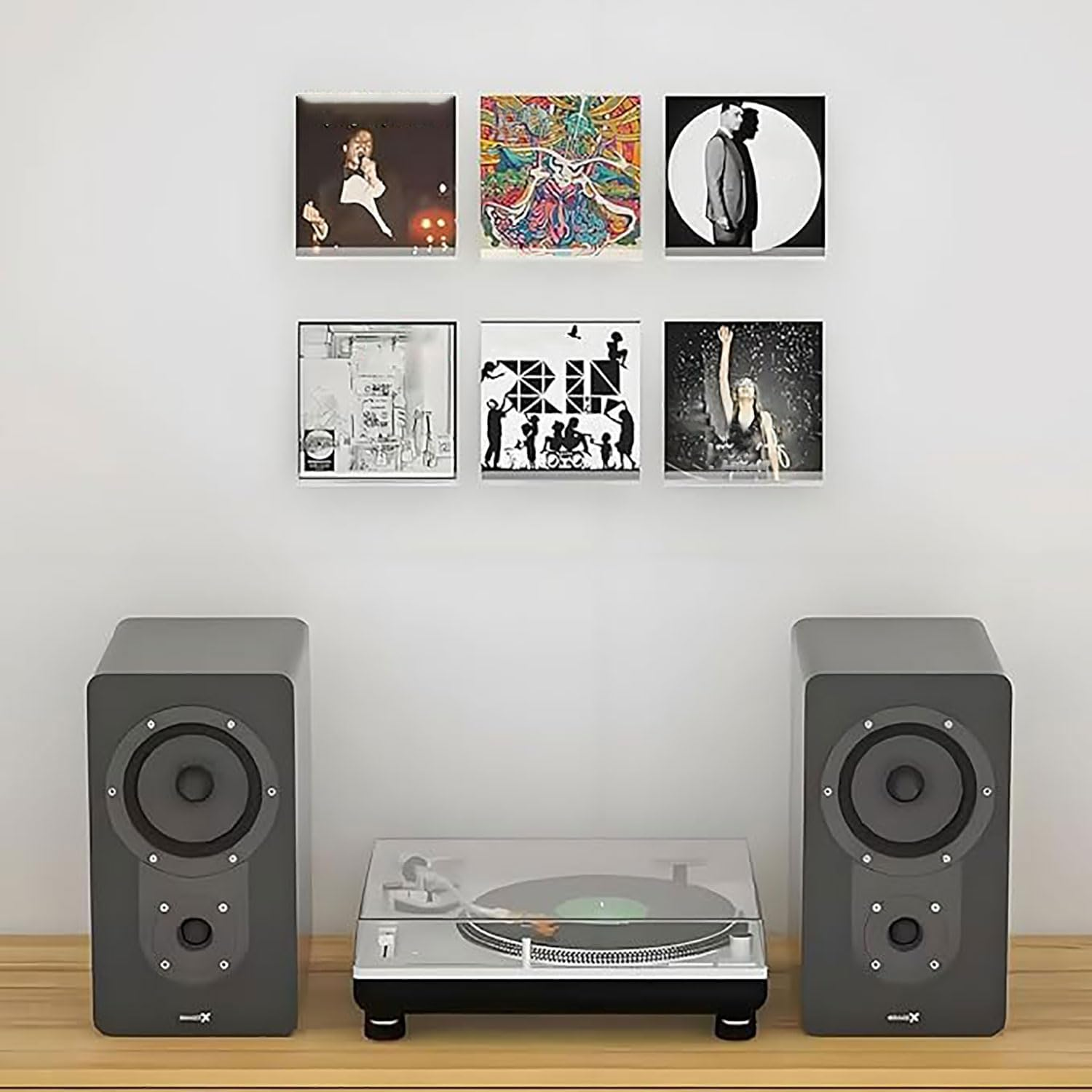 6 Pcs Vinyl Record Shelf Wall Mount, 4"/10CM Clear Acrylic CD Rack, Album Record Holder Display, Magazine Invisible Floating Shelves, Book Storage Hanger for Bathroom, Bedroom, Living Room, Kitchen image number 2