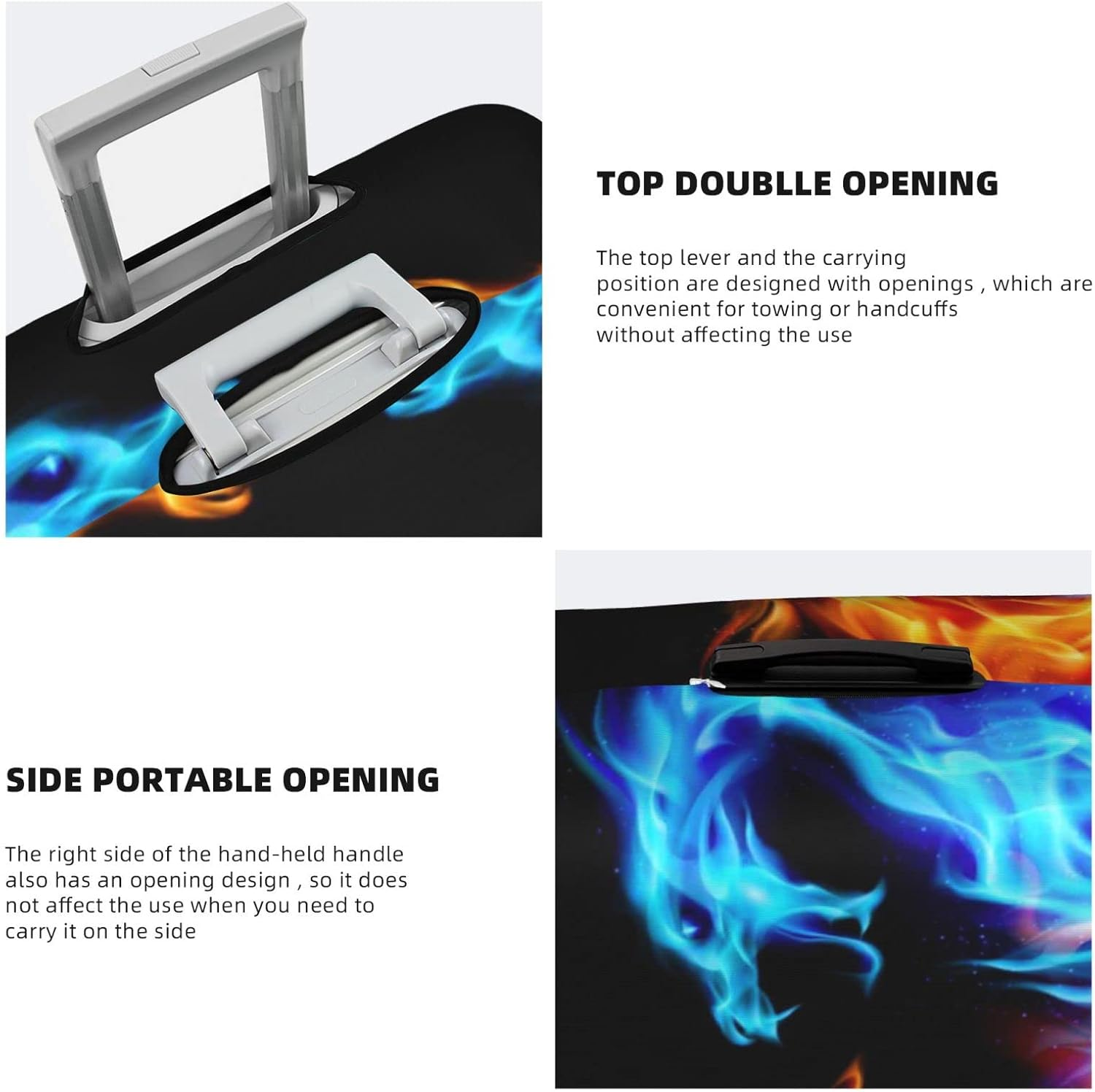 Ice and Fire Dragons Luggage Cover Anti-Scratch Suitcase Protector Fits 18-32 Inch Luggage image number 5