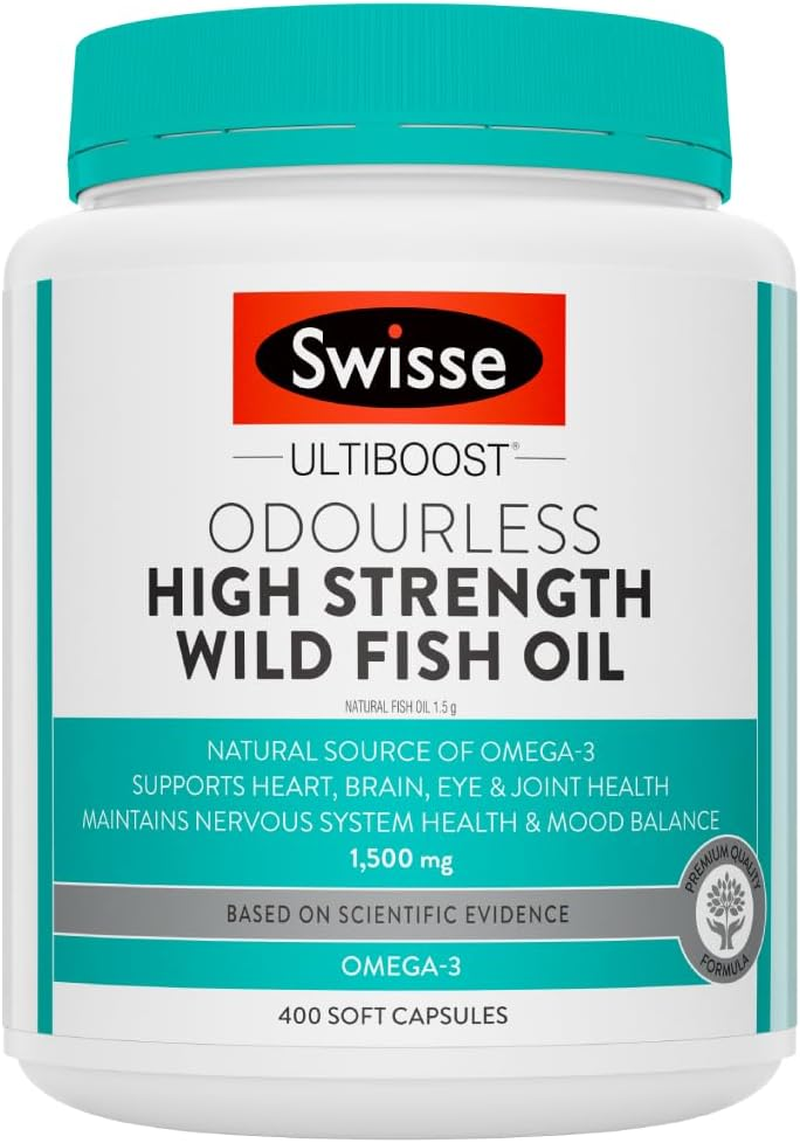 Swisse Ultiboost High Strength Odourless Wild Fish Oil - for Heart, Brain, Eye & Joint Health Support - 200 Capsules image number 3