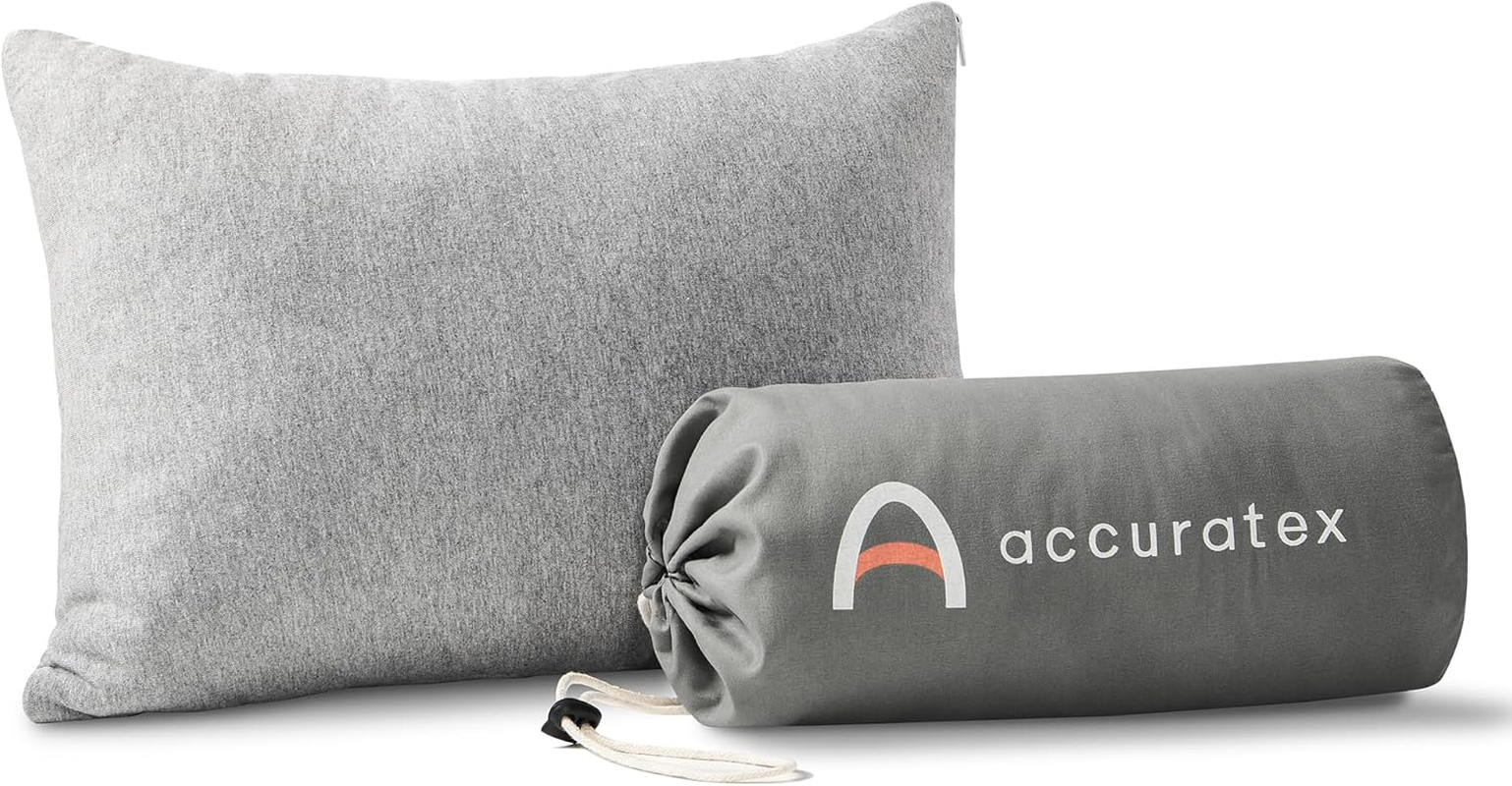 ACCURATEX Camping Pillow-100% Cotton Breathable Cover,Shredded Memory Foam Compressible Travel Pillow,Camping&Travel Accessories-Small Backpacking Pillow Camping Essentials for Sleeping,Car&Airplane image number 3