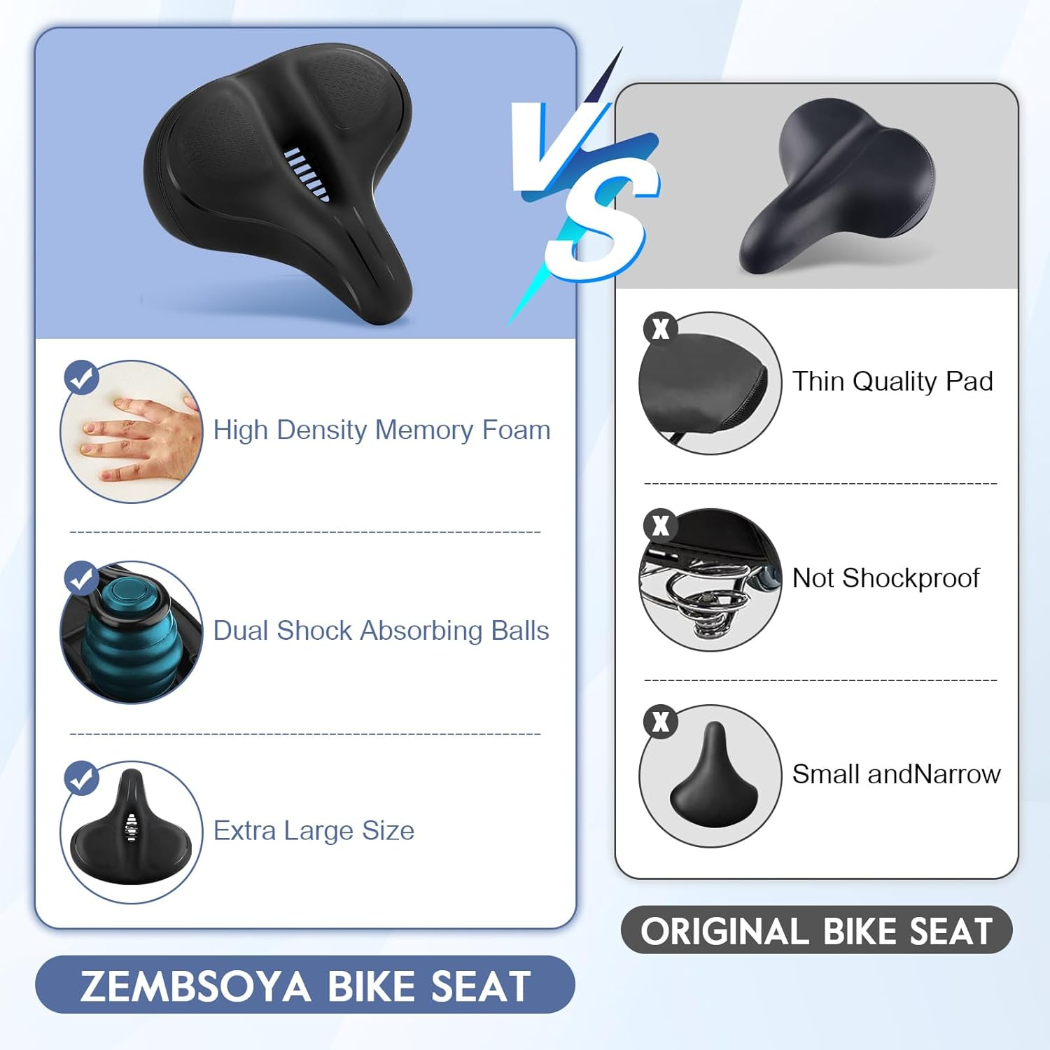 Bike Seat Cushion, Extra Soft Wide Exercise Bicycle Cushion for Bike Saddle, Fits Stationary Bikes, Indoor Cycling, Spinning image number 6