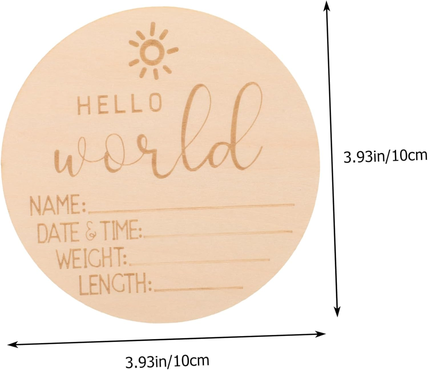 VICASKY 5Pcs Wooden Birth Announcement Cards for Newborns Name Sign Cards for Shower Party Decorations image number 1