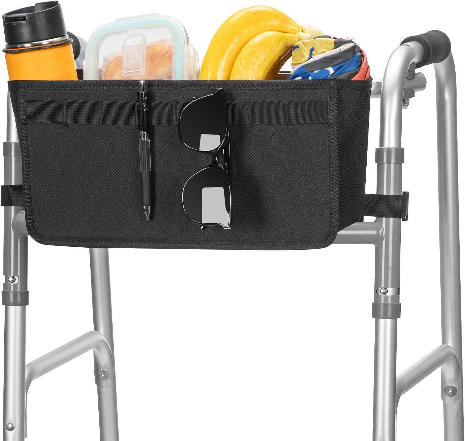 JOYTUTUS Walker Basket for Rollator Walkers, Storage Bag for Seniors, Can Be Installed inside or Outside image number 5
