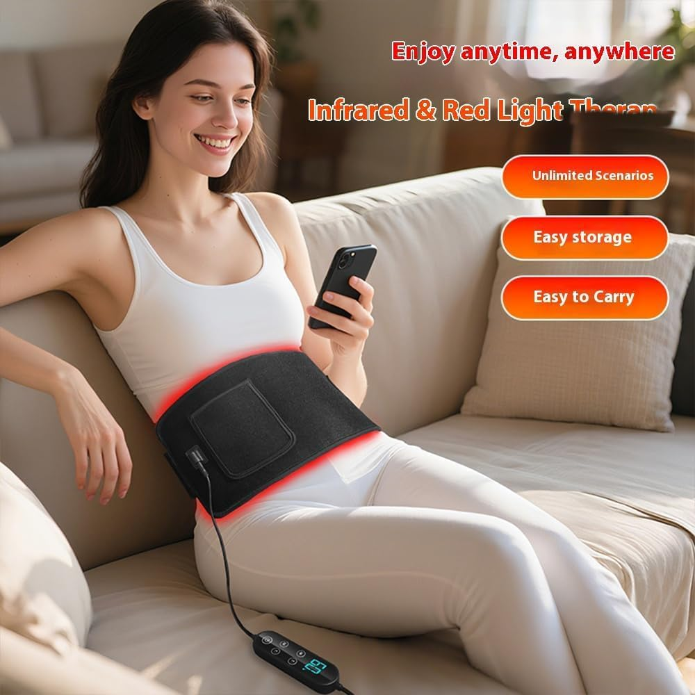 Red Light Belt with 120 Pcs 660Nm Red and 240 Pcs 850Nm Infrared Light LED Bead- Equipped with Timing Function - High Stability and Adaptability Straps for Home Office & Gym image number 4