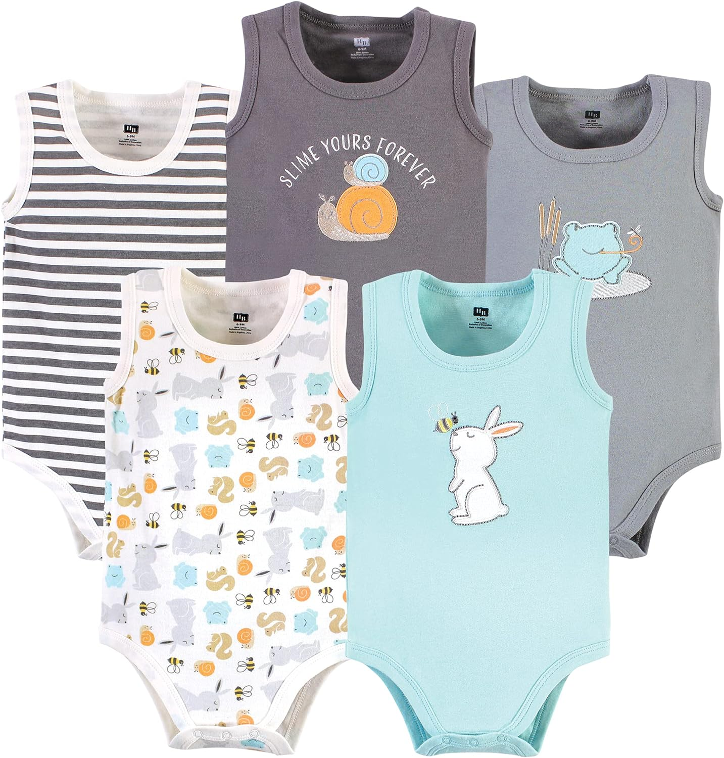 Hudson Baby Unisex Baby Cotton Sleeveless Bodysuits