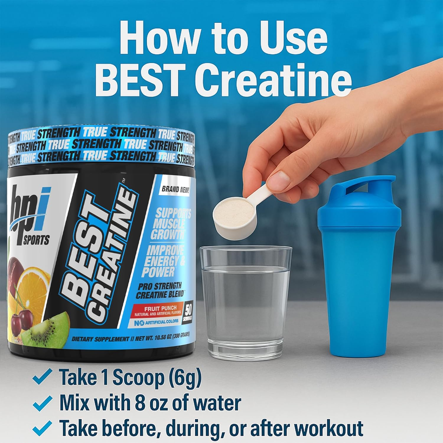 BPI Sports Best Creatine, 50 Servings, Fruit Punch, 0.3 Kilograms image number 3