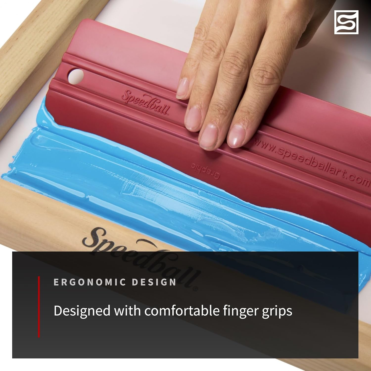 Speedball Squeegee 9&Prime; &times; 3&Prime; &times; 0.25&Prime;, Ergonomic Finger Grip for Fabric & Graphic Printing image number 6