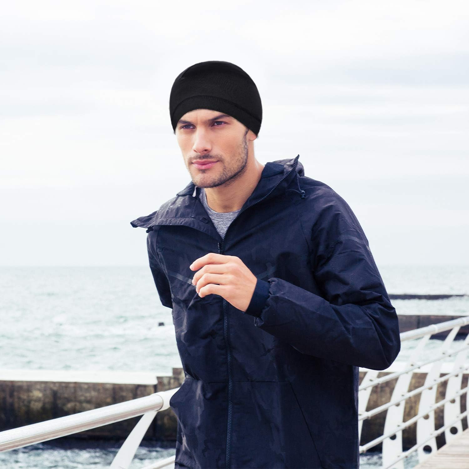 Boao 6 Pieces Helmet Liner Skull Caps Sweat Wicking Cap Running Hats Cycling Skull Caps for Men and Women