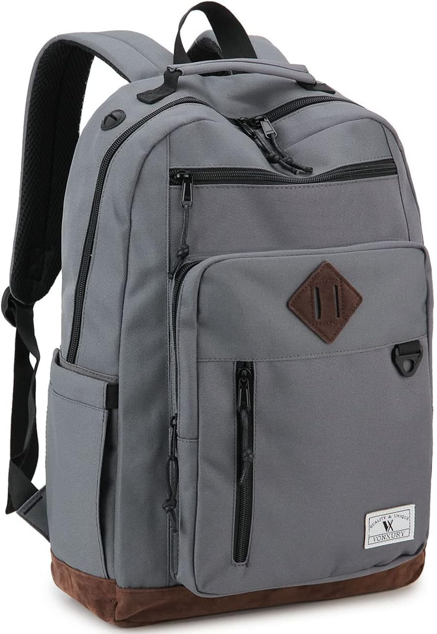 VX VONXURY Backpack for Men Women,Lightweight Bookbag with Mulitiple Pockets,Classical Water Resistant Travel Backpack image number 3