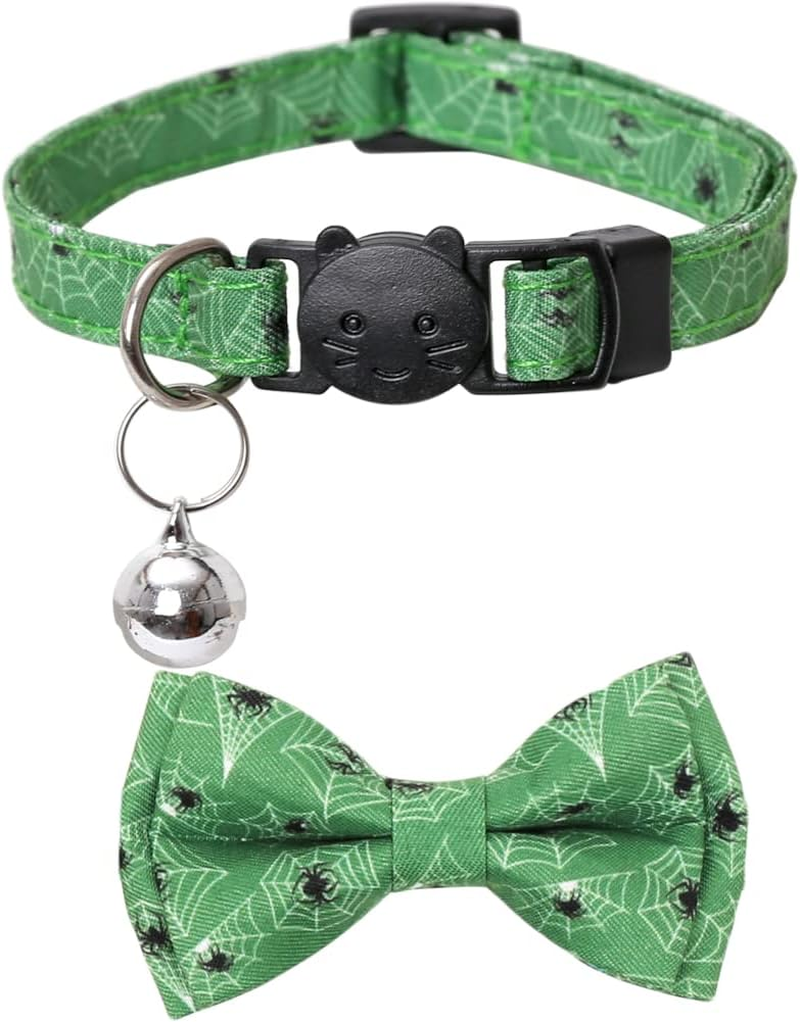 Halloween Cat Collar Breakaway with Cute Bow Tie and Bell for Kitty Adjustable Safety image number 3