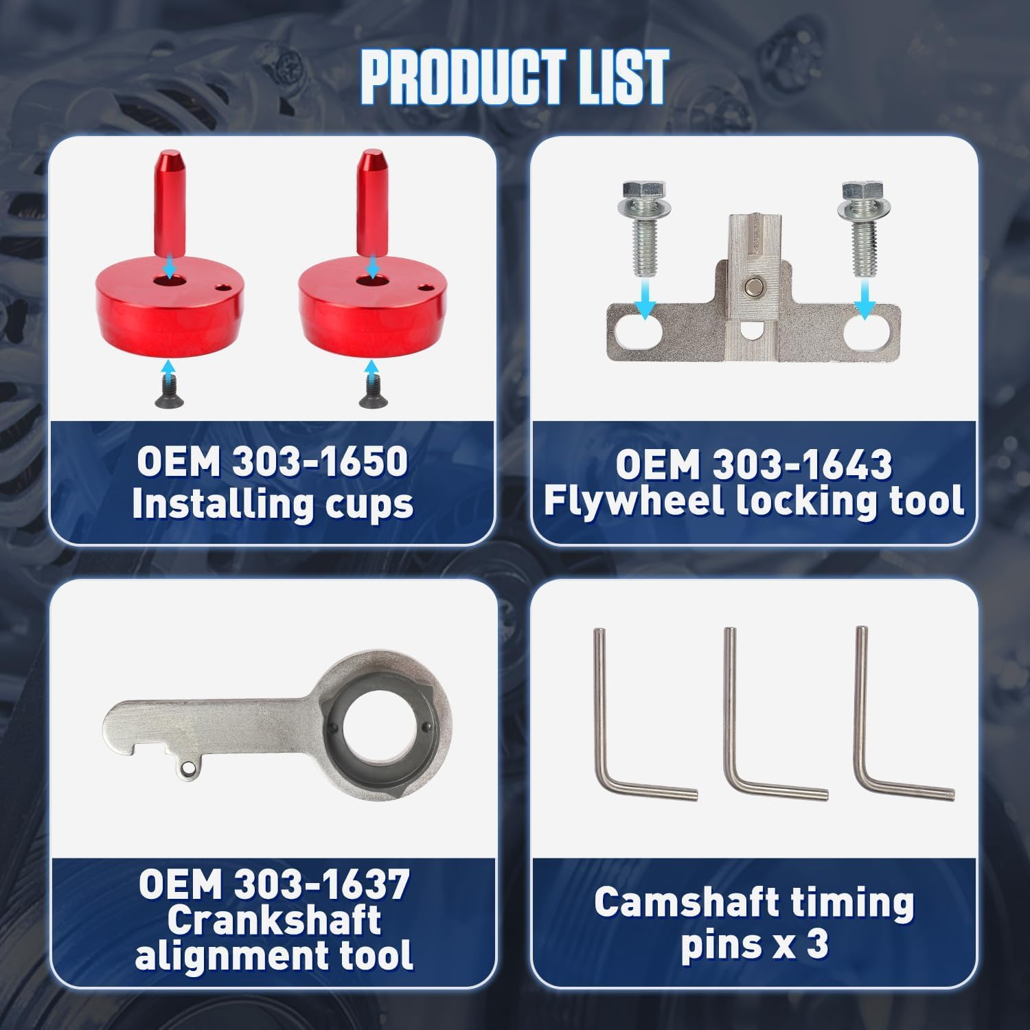 Diesel Timing Tool Kit - Latest Generation Engine Camshaft Adjusting Tool with Flywheel and Crank Alignment Compatible for Ford Transit Ecoblue 2.0 TDCI Diesel Engine