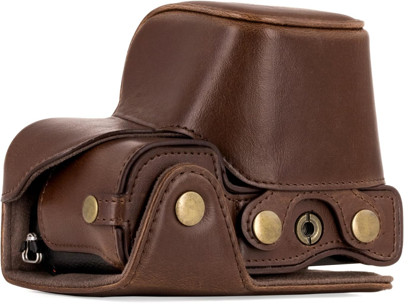 Megagear MG407 Sony Alpha A6300, A6000 (16-50 Mm) Ever Ready Leather Camera Case and Strap - Dark Brown - Gray image number 3