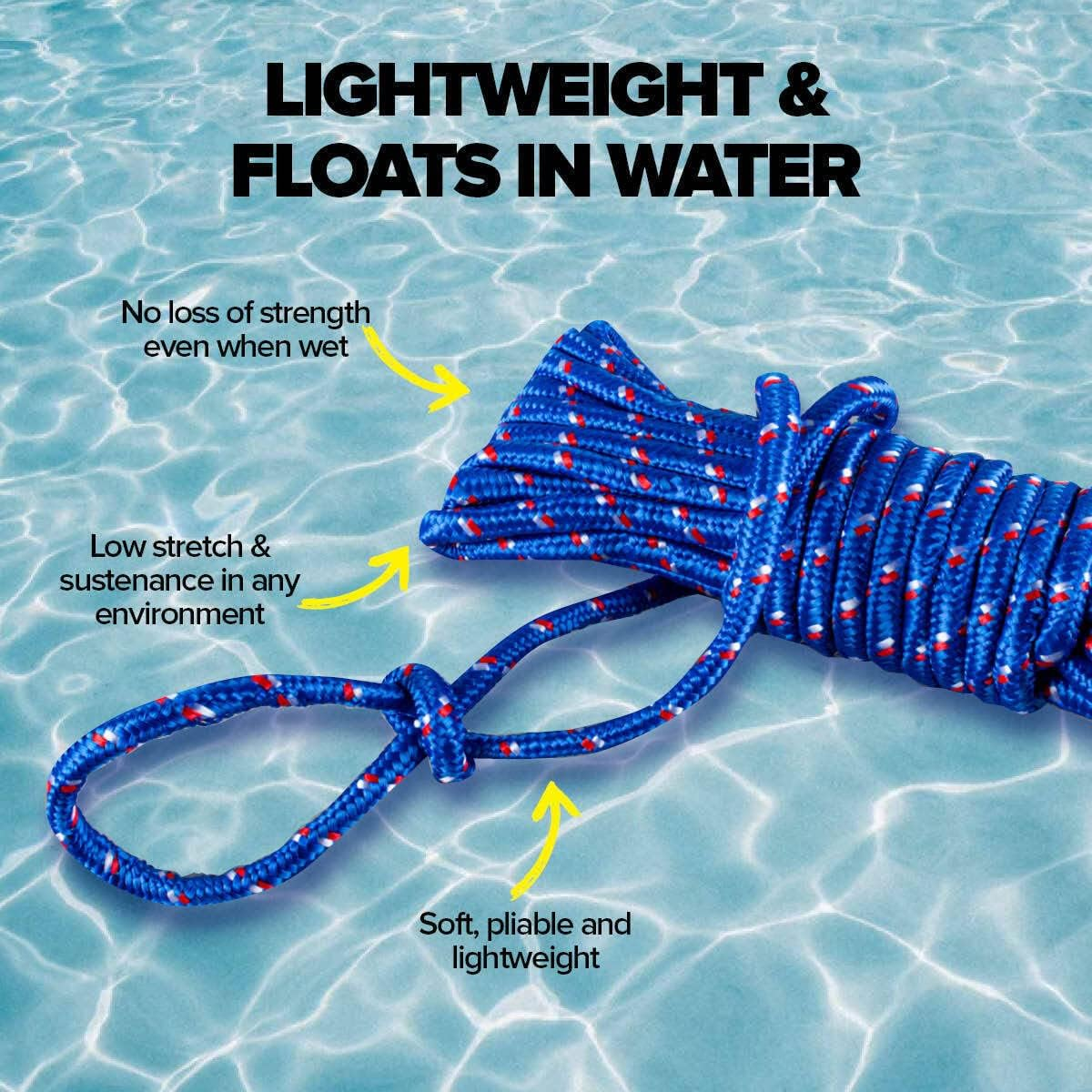 [6PK] Handy Hardware Diamond Braided Polyrope - 8Mm X 10M, Durable and Strong, Ideal for Use in Agriculture and Livestock