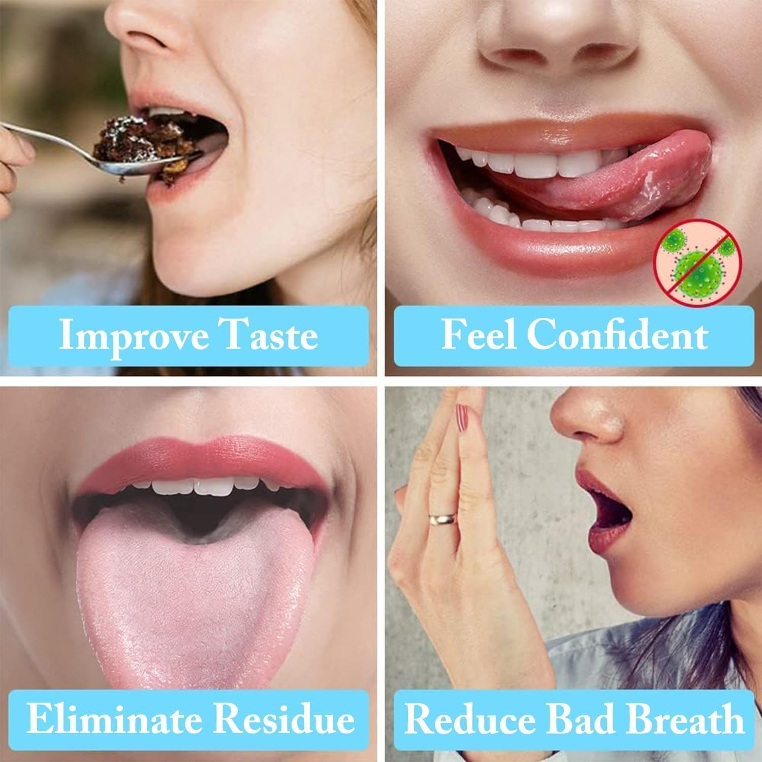 Stainless Steel Metal Tongue Scraper - Tongue Scraper for Adults, Professional Tongue Brush for Oral Care, Improve Bad Breath and Fresh Breath, with Metal Storage Box - 3 Pack image number 2