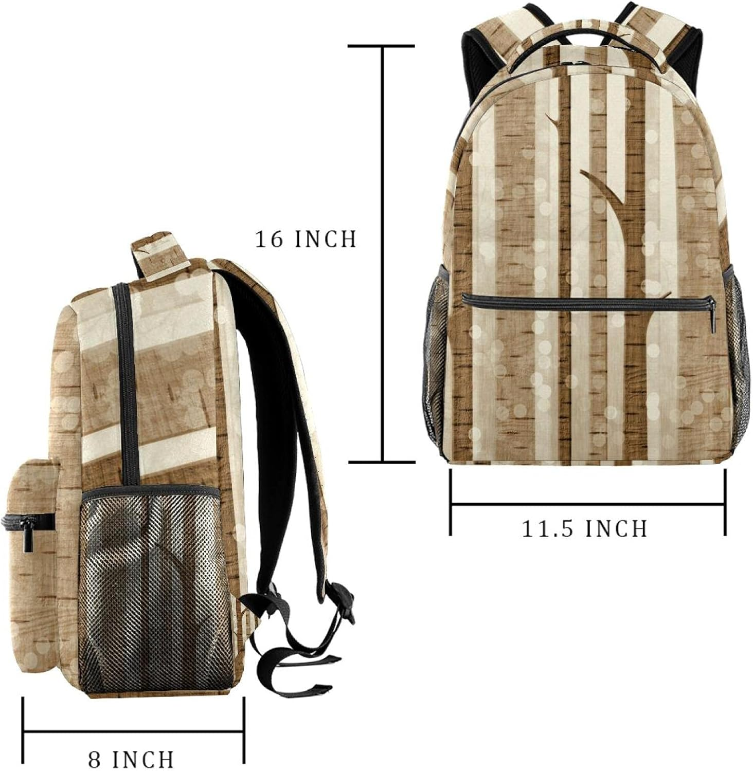 Birch Tree Pattern Backpack Students Shoulder Bags Travel Bag College School Tote Backpacks image number 2