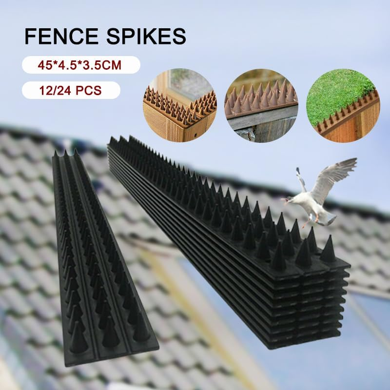 Leona Co 12Pc Bird Spikes for Outside, Bird Deterrent Spikes for Small Robin Pigeon Squirrel Raccoon Crow Cats Defender Spikes to Keep Birds Away and Keep Birds from Building Nest (24Pc) image number 6