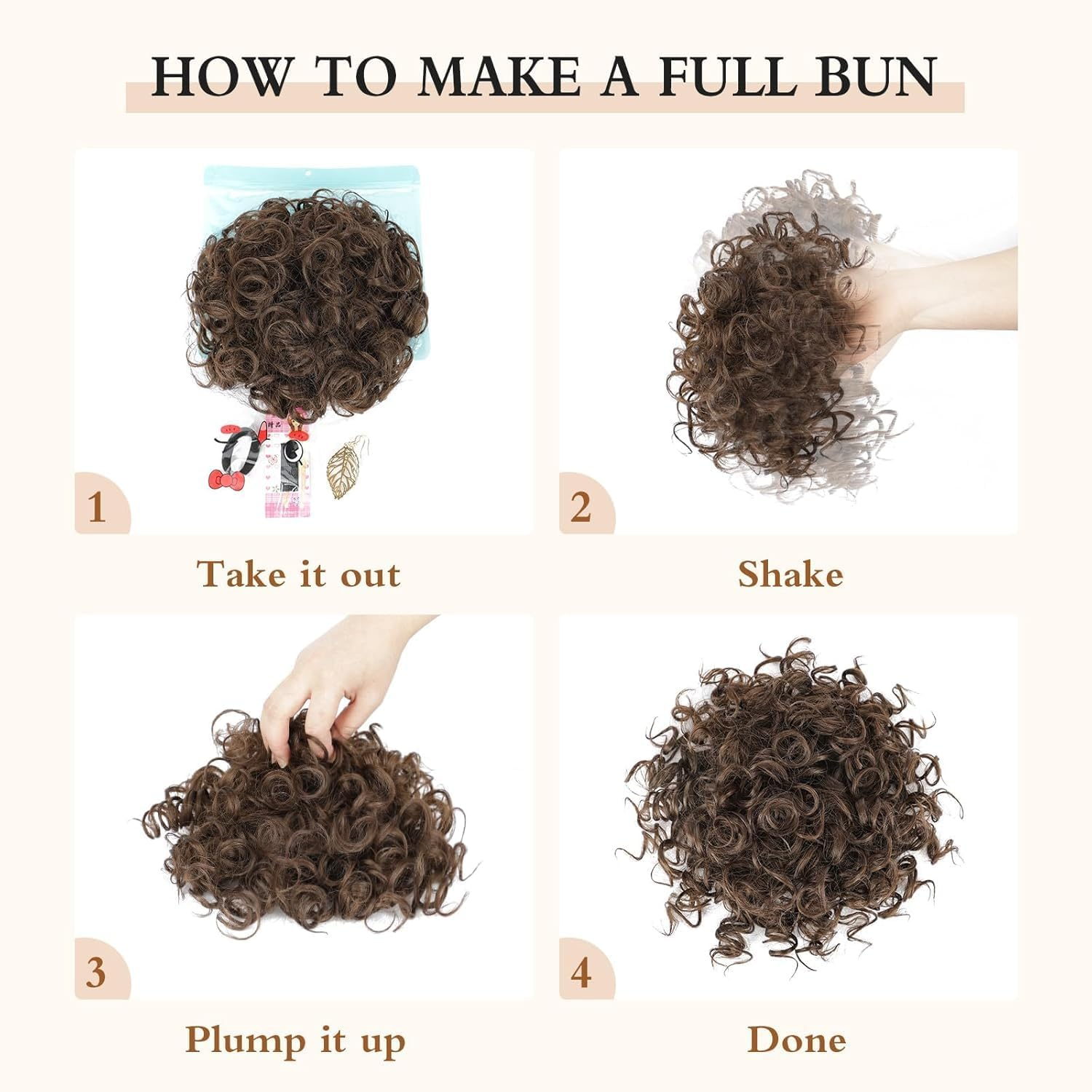 Lommel Messy Bun Hair Piece for Women, Elastic Drawstring Loose Wave Curly Scrunchies Ponytail Extension, Synthetic Hair Extensions Hair Bun for Women Daily Use(Dark Chocolate Brown)