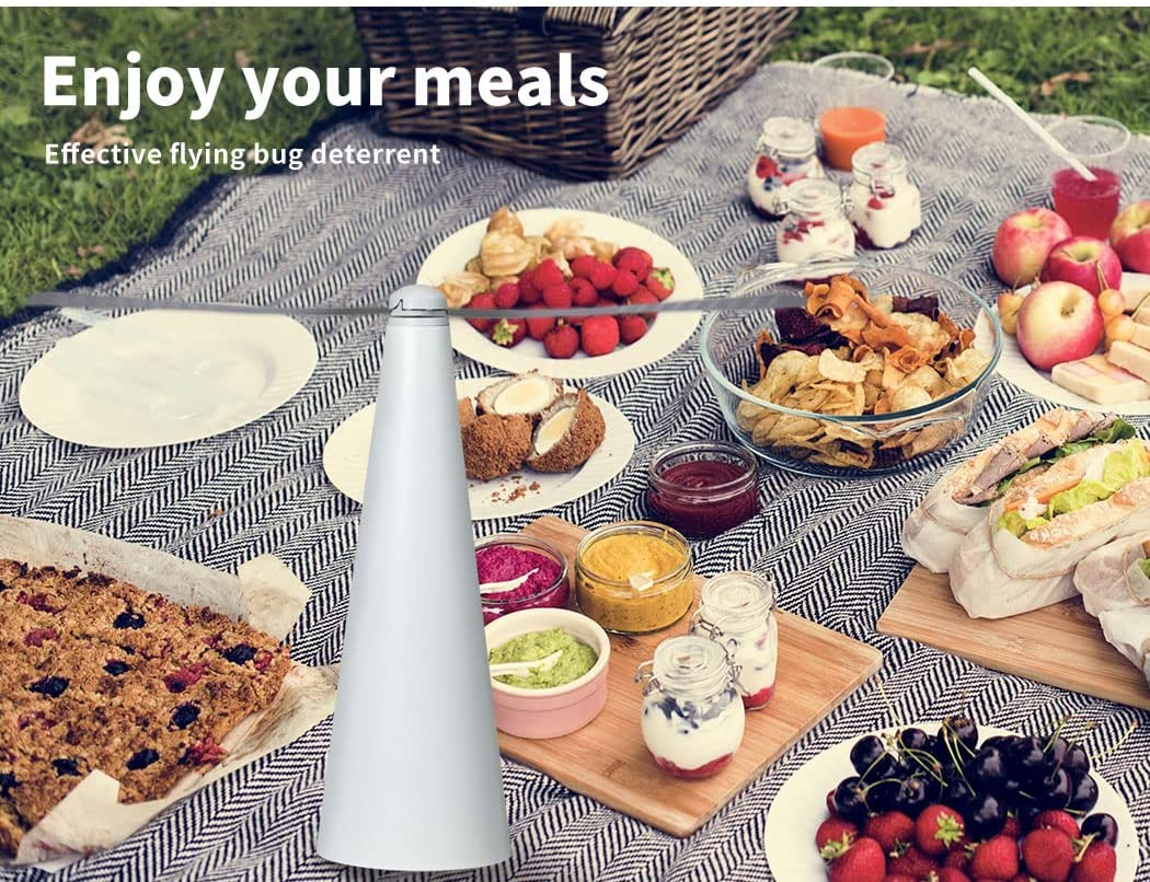 Lambu Fly Free Repellent Fan with Hook Trap Entertaining Chemical Hook Indoor Outdoor Home White,Camping BBQ Food Mosquito Fruit Fly Portable Repeller Fans Safe Insect Killer image number 5