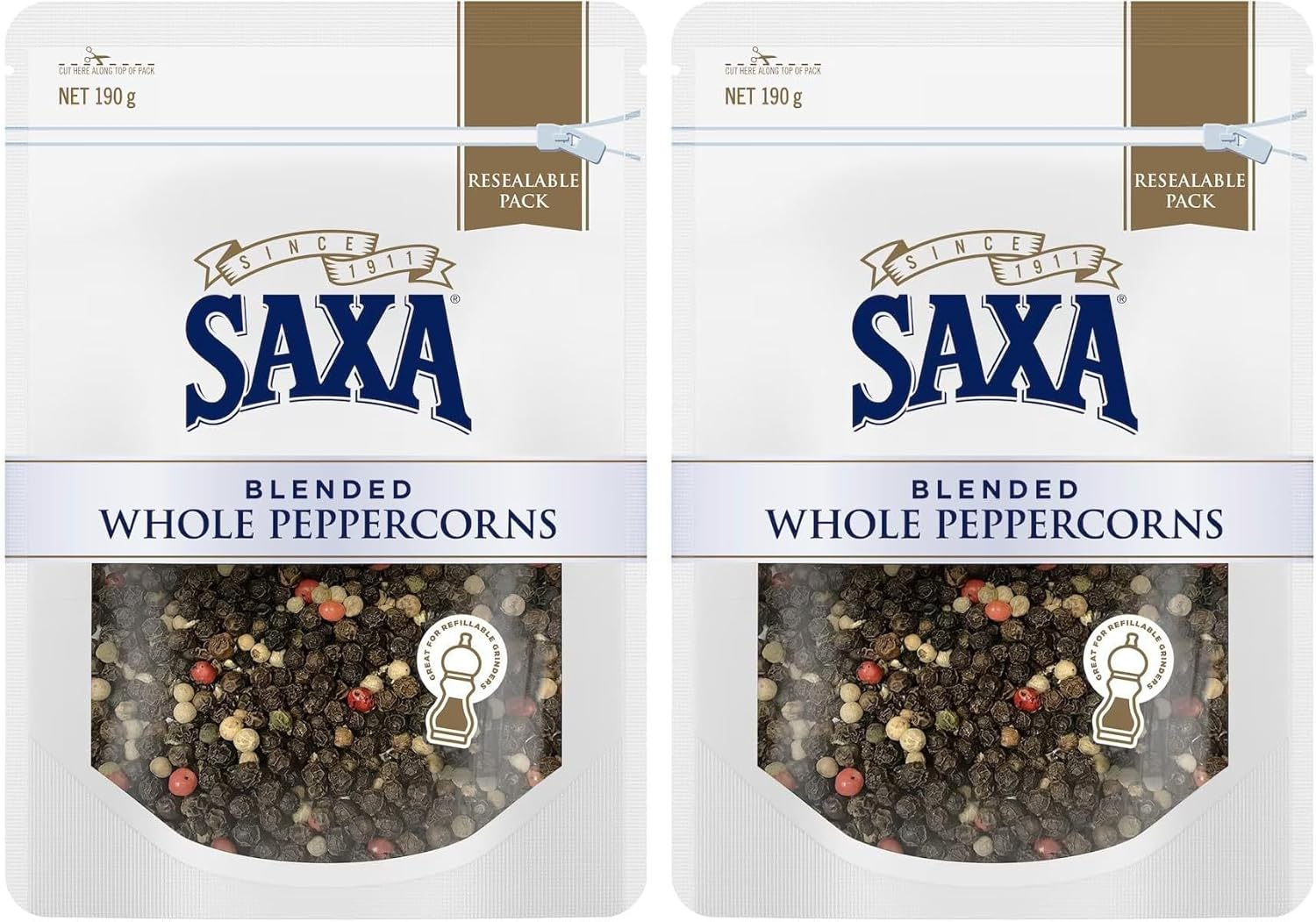 Saxa Whole Blended Peppercorns 190 G
