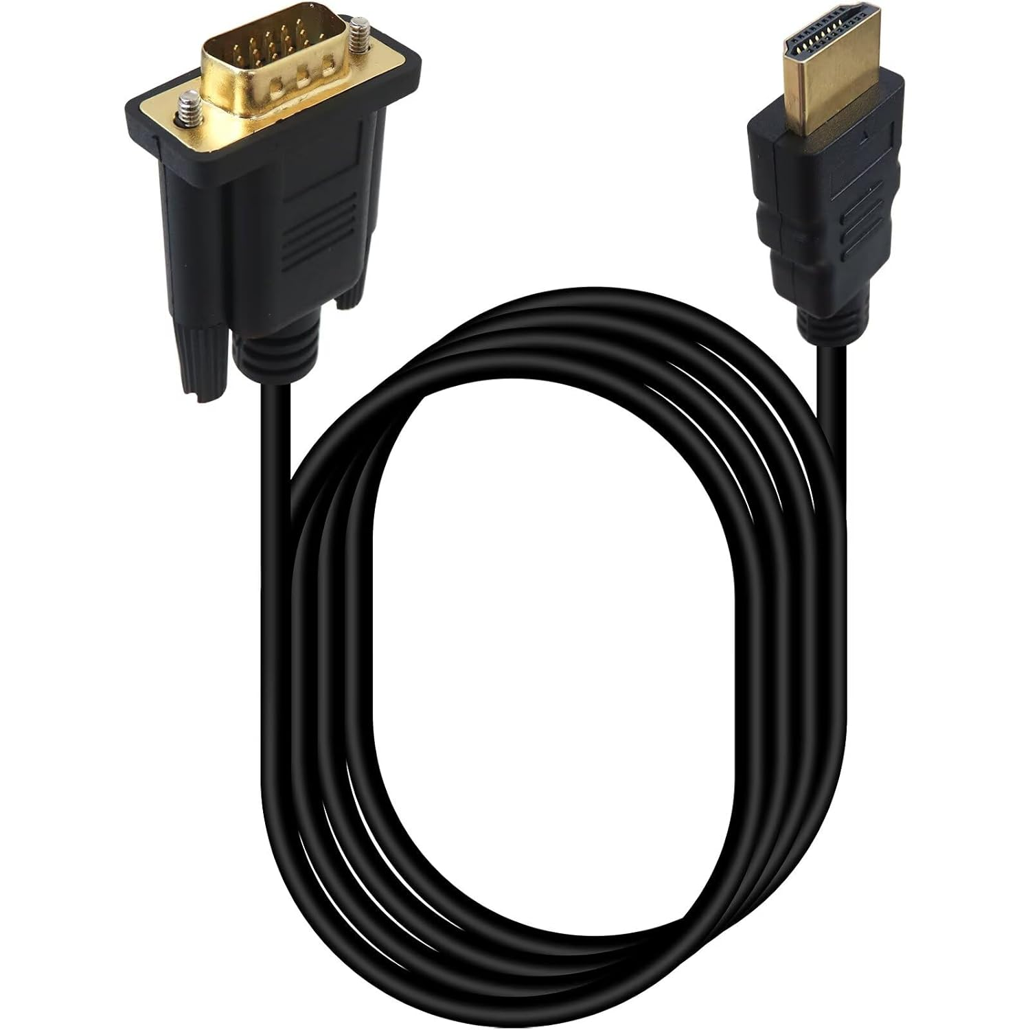 Lingsee HDMI to VGA 1.8M, Uni-Directional HDMI to VGA Cable (Male to Male) 1920X1080@60Hz Compatible for Computer, Laptop, PC, Monitor, Projector, HDTV image number 2