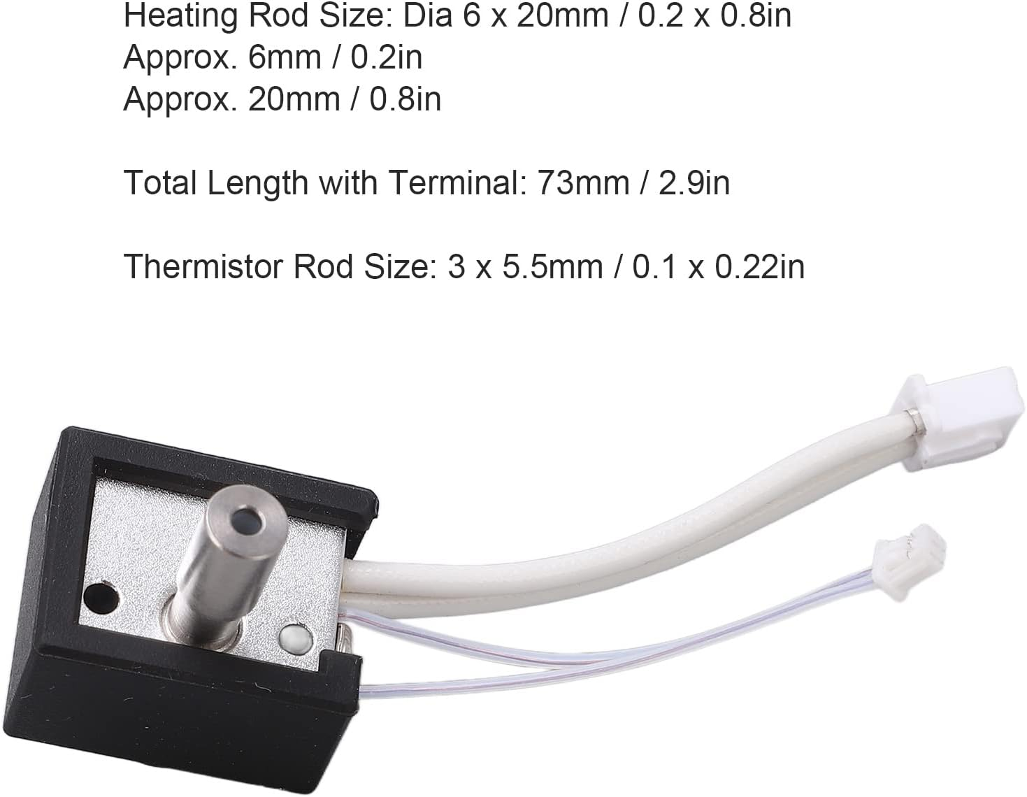 Marhynchus 3D Printer Parts Aluminum Alloy Extruder Heater Block Kit 260℃ 3D Printer Accessories with Thermistor for Ender 3 S1