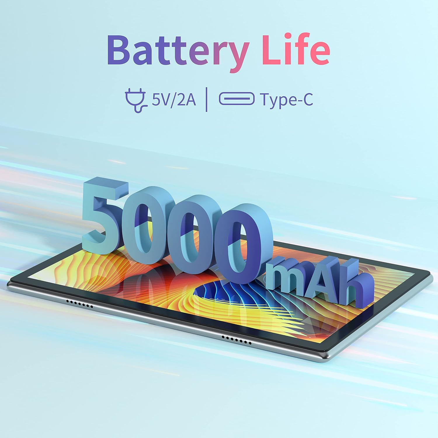 BYYBUO Android 13 Tablet,10.1 Inch Tablet with Case, 64GB ROM Quad-Core Processor 5000Mah Battery, 1280X800 IPS FHD Touchscreen 5MP+8MP Camera, Bluetooth, Wifi, Smartpad Gray image number 5