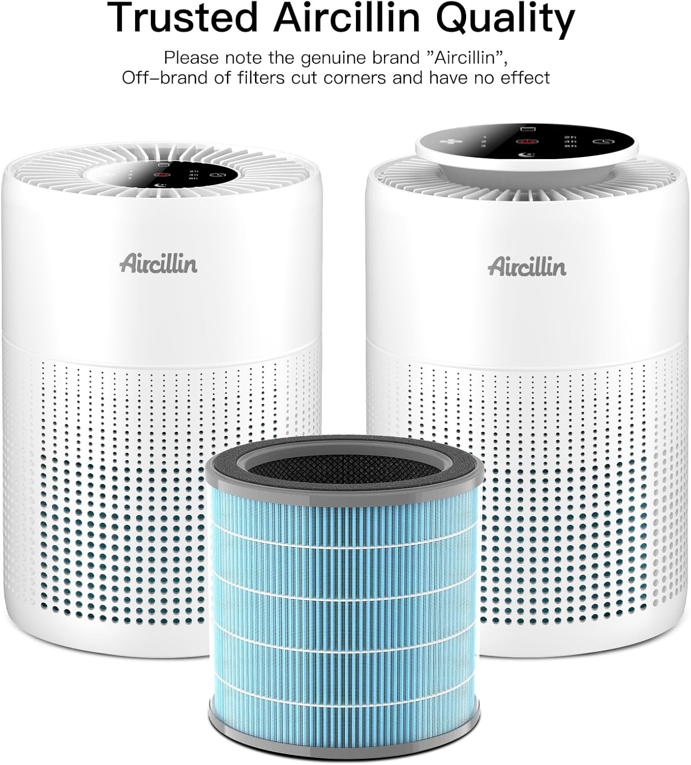 Aircillin Air Purifier AP070A & AP070B Replacement Filters, Efficiency Activated Carbon, High-Efficiency HEPA Filter, 2 Pack image number 3