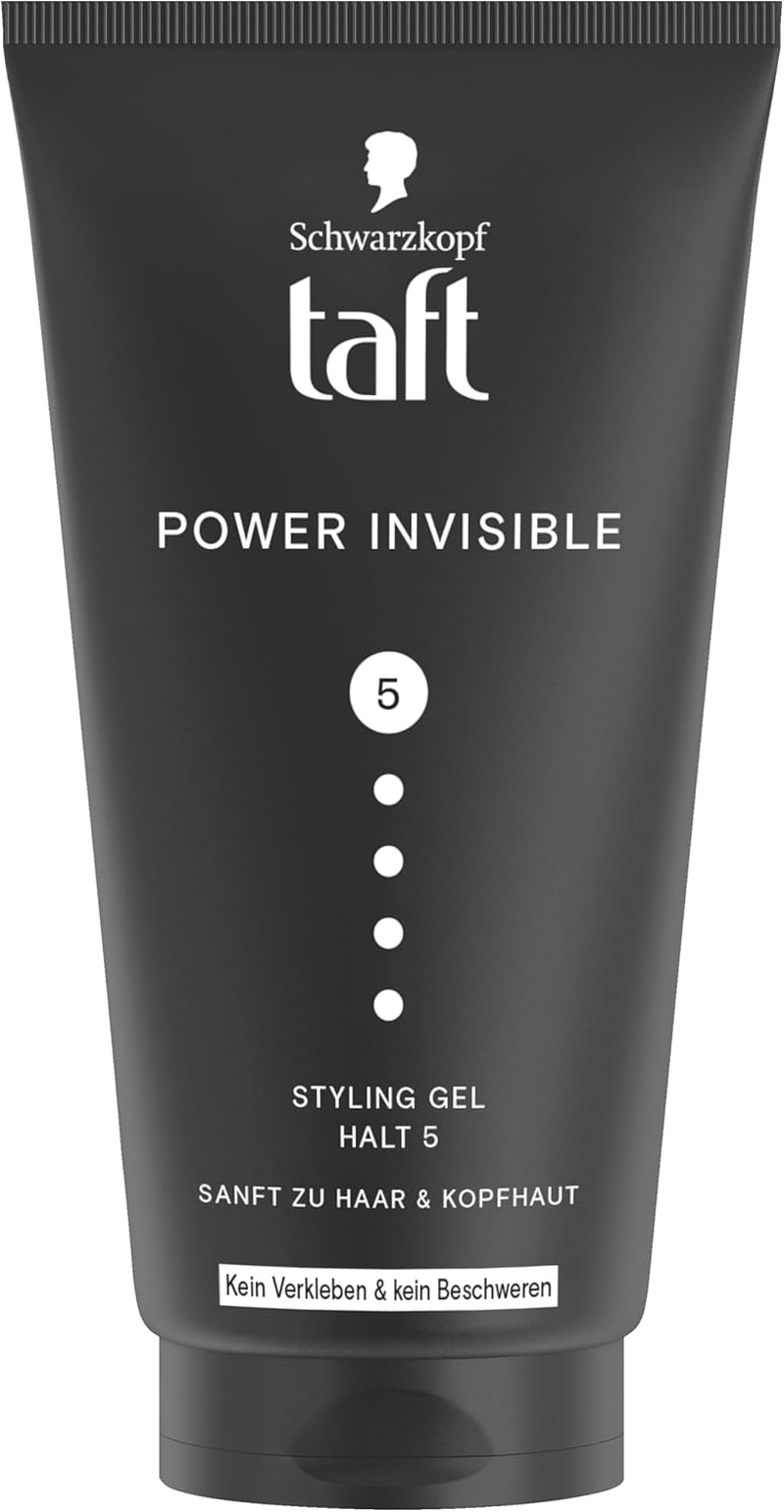 Schwarzkopf TAFT Gel Power Invisible Styling (150 Ml), Hair Gel without Gluing and Weighting, Gentle on Hair and Scalp, Vegan, Hair Styling Gel