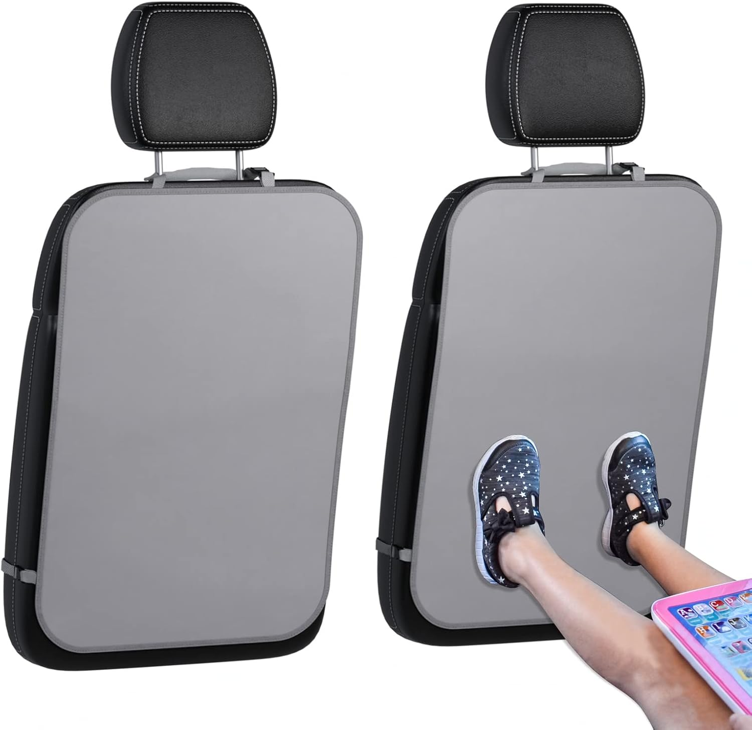 Car Seat Back Protectors by Lebogner - Luxury Kick Mat Seat Covers for the Back of Your Front Seats 2 Pack X-Large Auto Back Seat Protector Covers Perfect Backseat Child Kick Guard Seat Saver