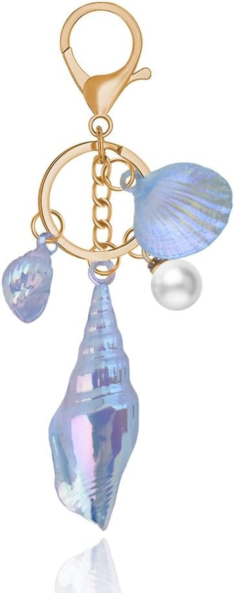 YALLNASL Seashell Purse Charms for Handbags Tote Beach Bag Accessories for Girls Women Beach Theme Gift Sea Shell Keychains