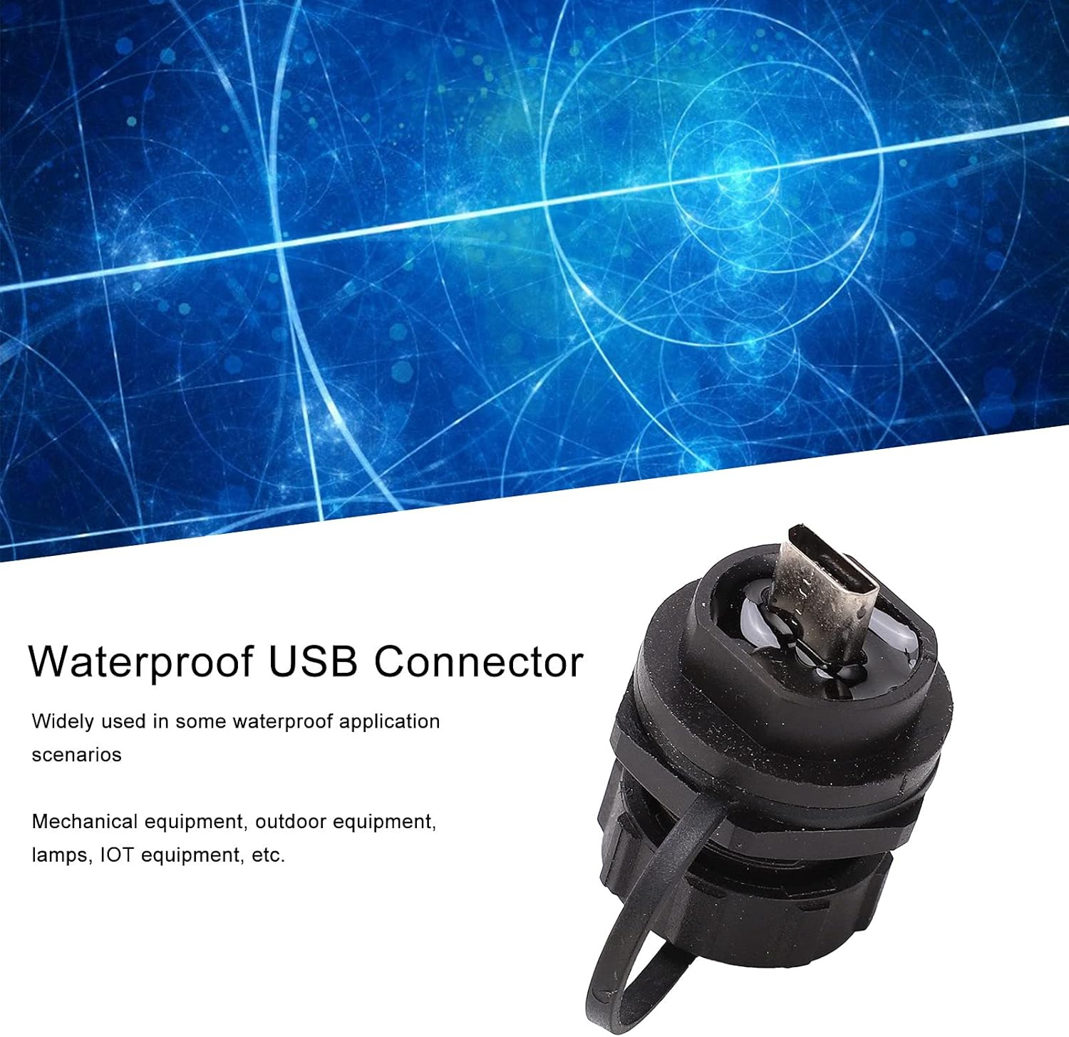 Viagasafamido USB Connector IP68 Water Proof Female Motherboard Rear Socket Mount Coppler USB Pass by Connector 30V 1.5A with Cover image number 3