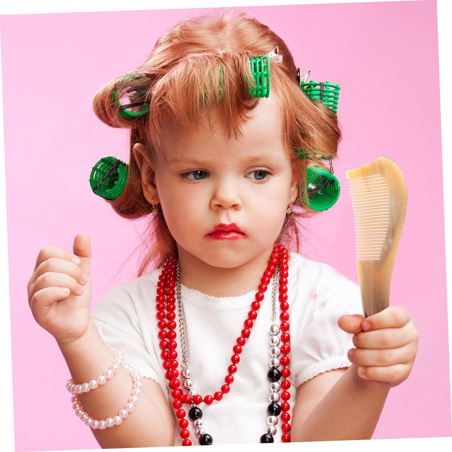 Natural Ox Horn Comb for Women Massage Comb Yellow Hair Accessories for Home Use and Scalp Detoxing image number 4