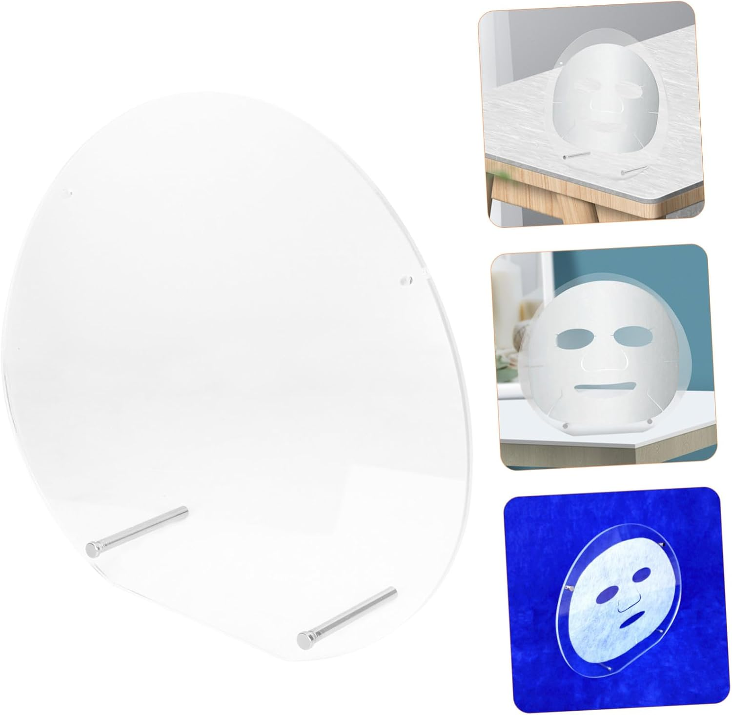 DEARMAMY Acrylic Mask Stand Display Rack 26X24Cm Face Mask Holder Organizer for Beauty Shops and Skincare Storage image number 5