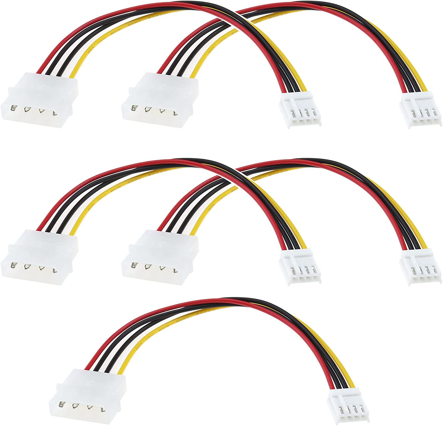 SING F LTD 5Pcs Molex 4 Pin to Floppy 4 Pin Power Cable PC Computer Connector Power Extension Cable Lead Adapter Joiner Coupler 20Cm image number 2