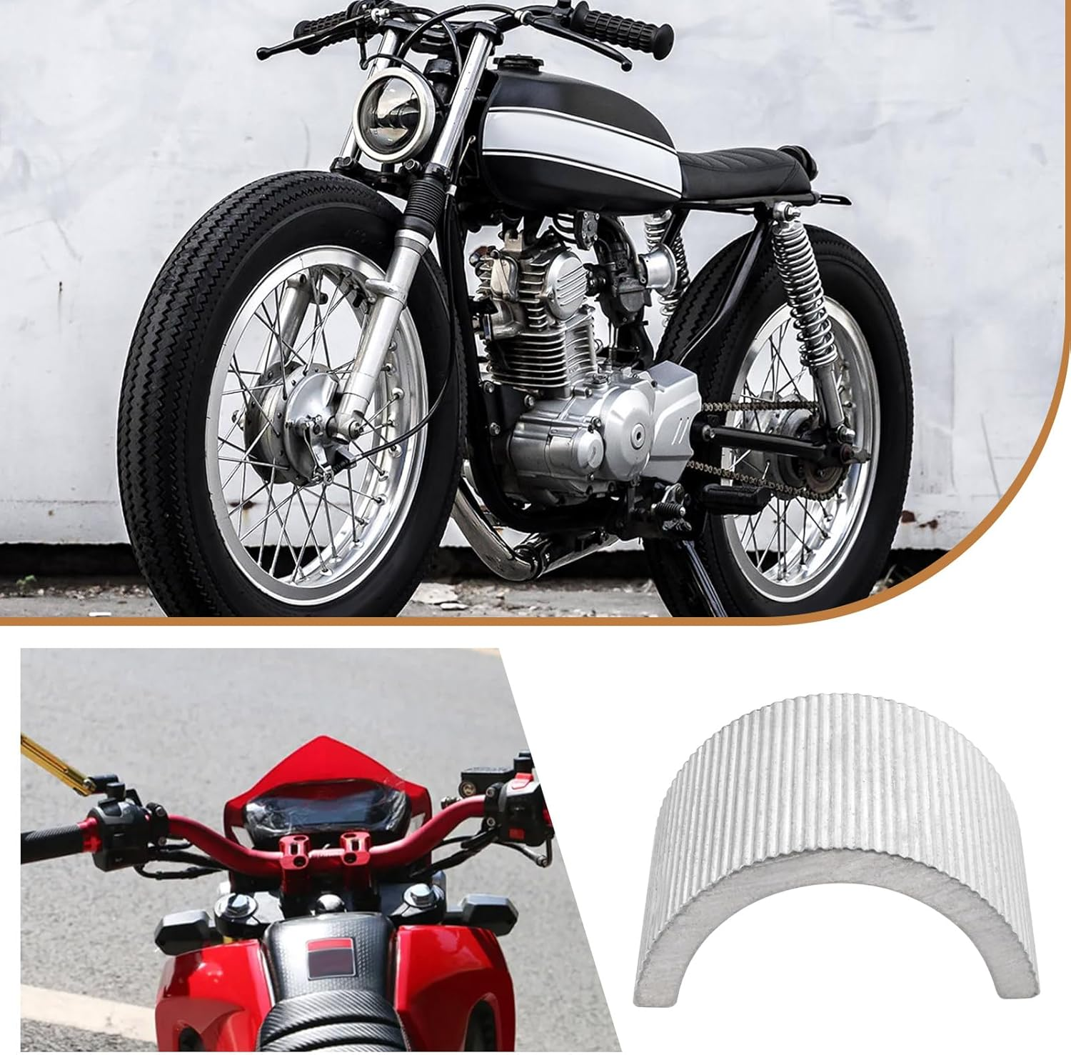 LT Easiyl 8Pcs Motorcycle Handlebar Shims 7/8" to 1" Bar Aluminum Alloy Motorcycle Handlebar Spacer Conversion Washers Conversion 25Mm to 22Mm Gasket Silver image number 2