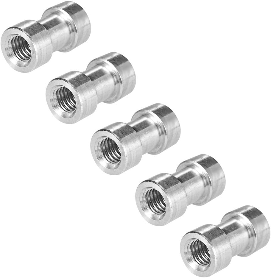 5Pcs 1/4"-20 and 3/8"-16 Female Spigot Screw Threaded Adapter for Camera Flash Light Bracket