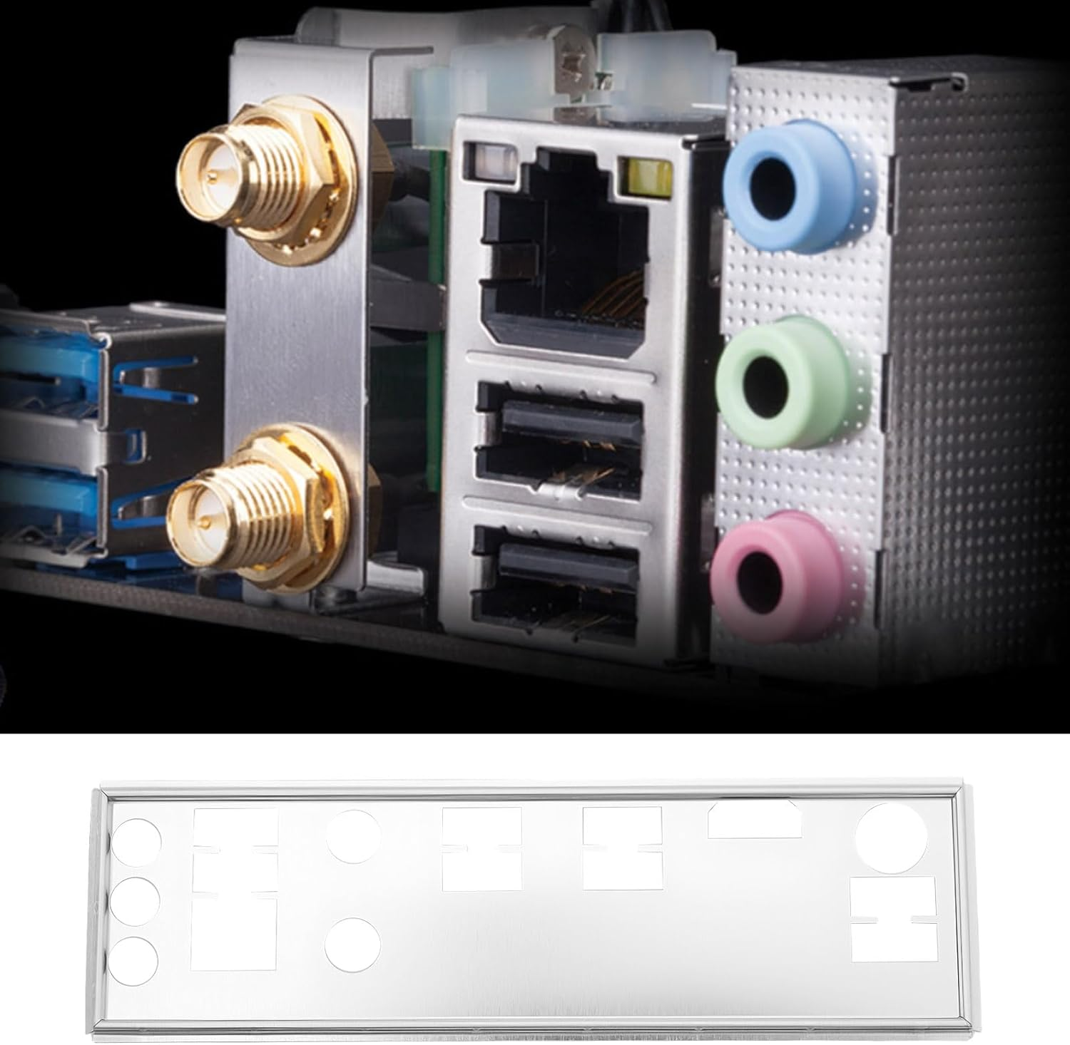 Ecsing 2Pcs I/O Motherboard Back Plate Compatible with Gigabyte B450M DS3H Wifi image number 2